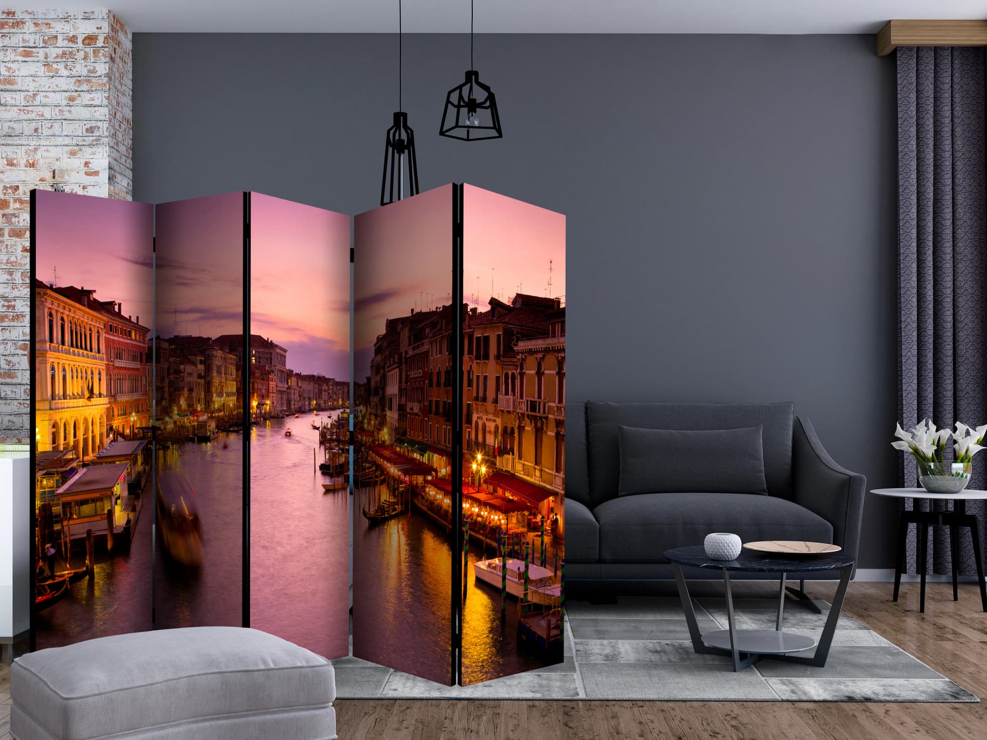 

Parawan 5-częściowy - Miasto zakochanych - Wenecja nocą II [Room Dividers] (rozmiar 225x172)