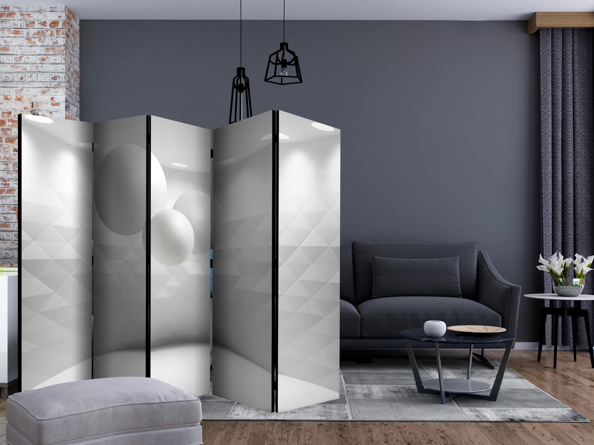 

Parawan 5-częściowy - Geometryczny pokój II [Room Dividers] (rozmiar 225x172)