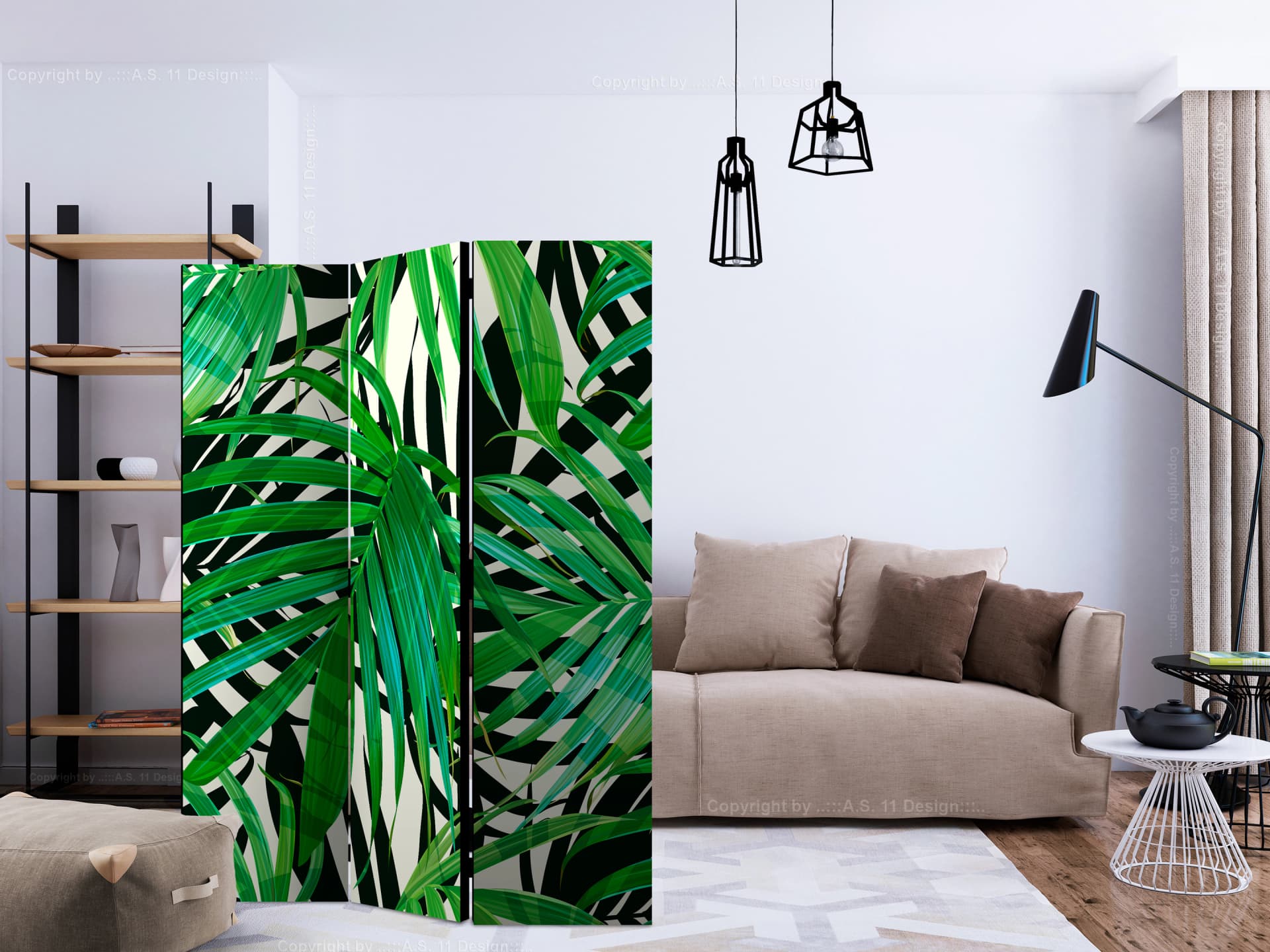 

Parawan 3-częściowy - Tropikalne liście [Room Dividers] (rozmiar 135x172)