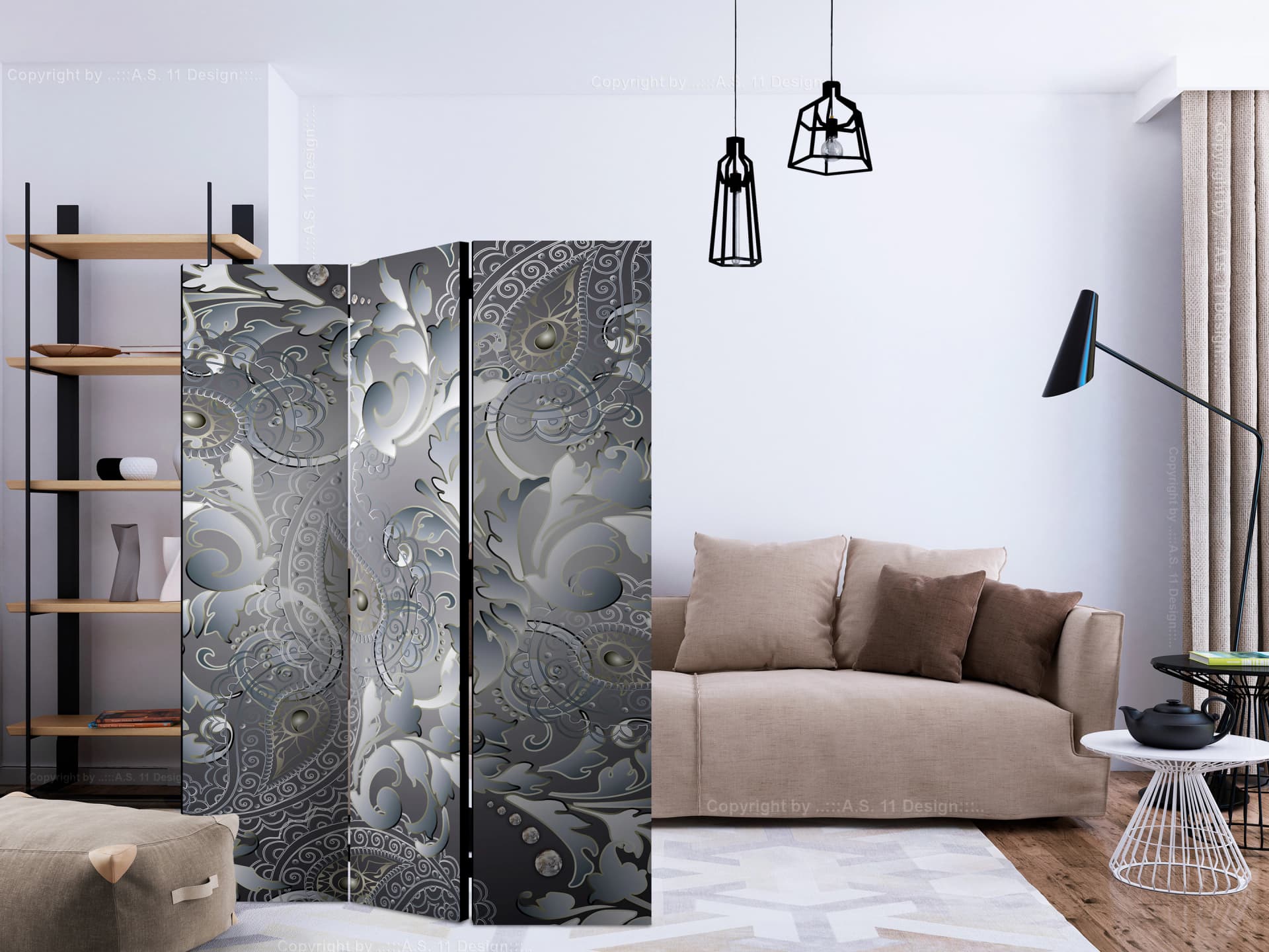 

Parawan 3-częściowy - Orientalny deseń [Room Dividers] (rozmiar 135x172)