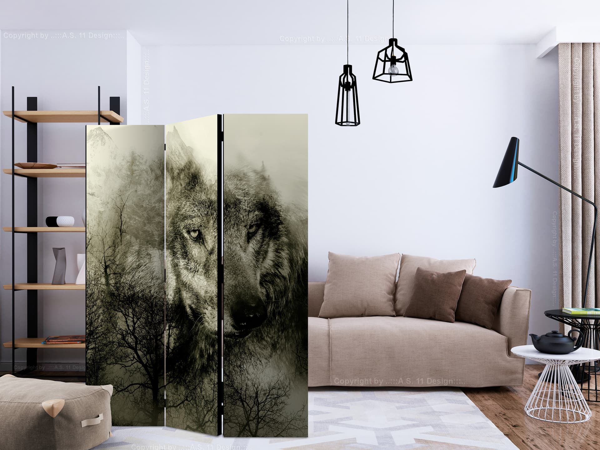 

Parawan 3-częściowy - Drapieżnik z gór (beżowy) [Room Dividers] (rozmiar 135x172)