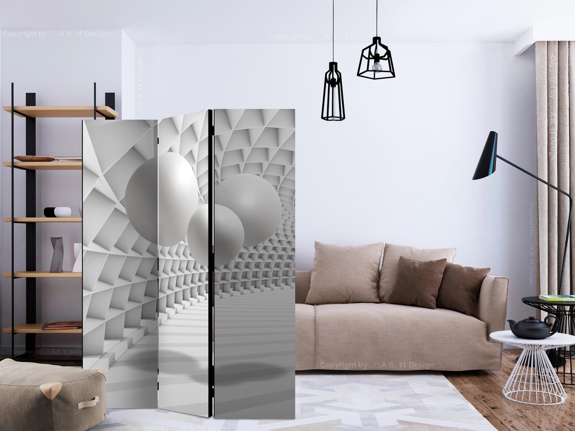 

Parawan 3-częściowy - Abstrakcyjny tunel [Room Dividers] (rozmiar 135x172)