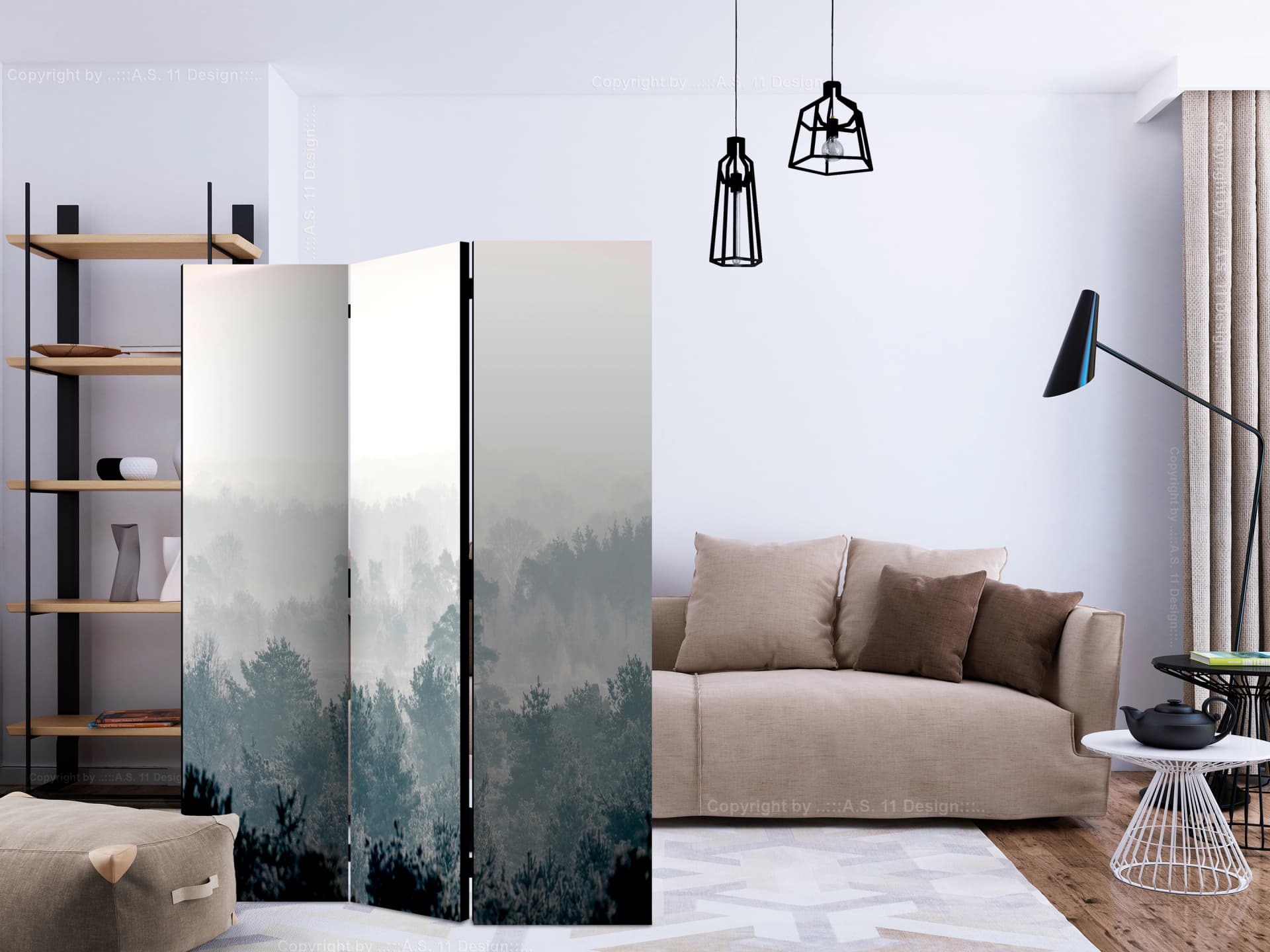 

Parawan 3-częściowy - Zimowy las [Room Dividers] (rozmiar 135x172)