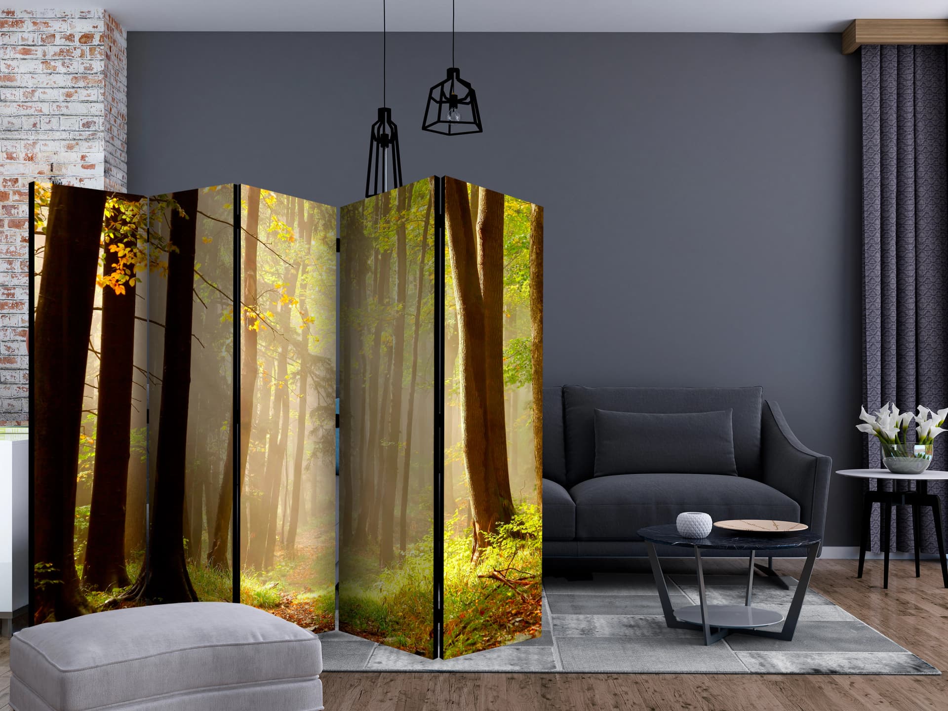 

Parawan 5-częściowy - Mysterious forest path II [Room Dividers] (rozmiar 225x172)