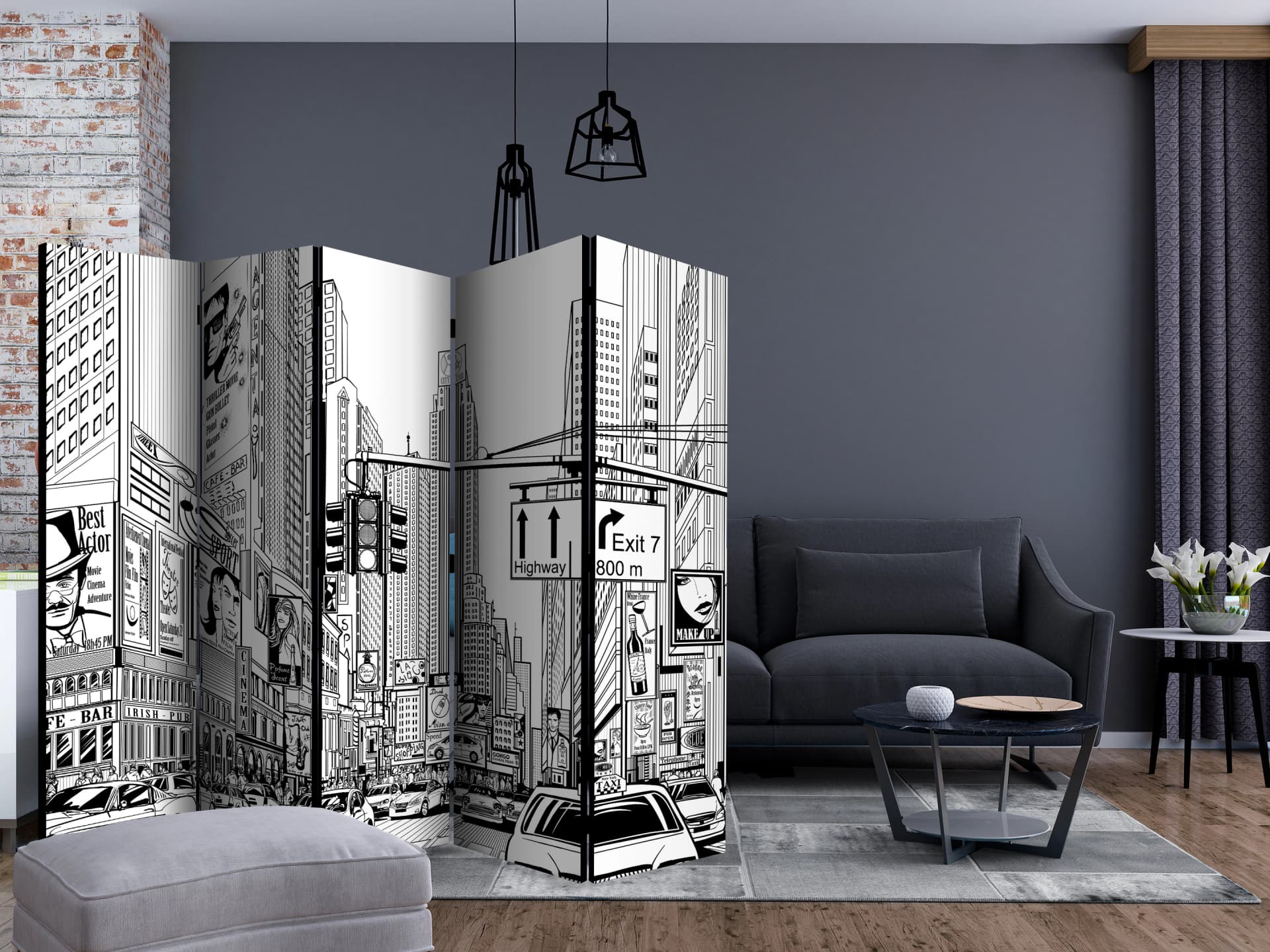 

Parawan 5-częściowy - Na ulicach Nowego Jorku II [Room Dividers] (rozmiar 225x172)