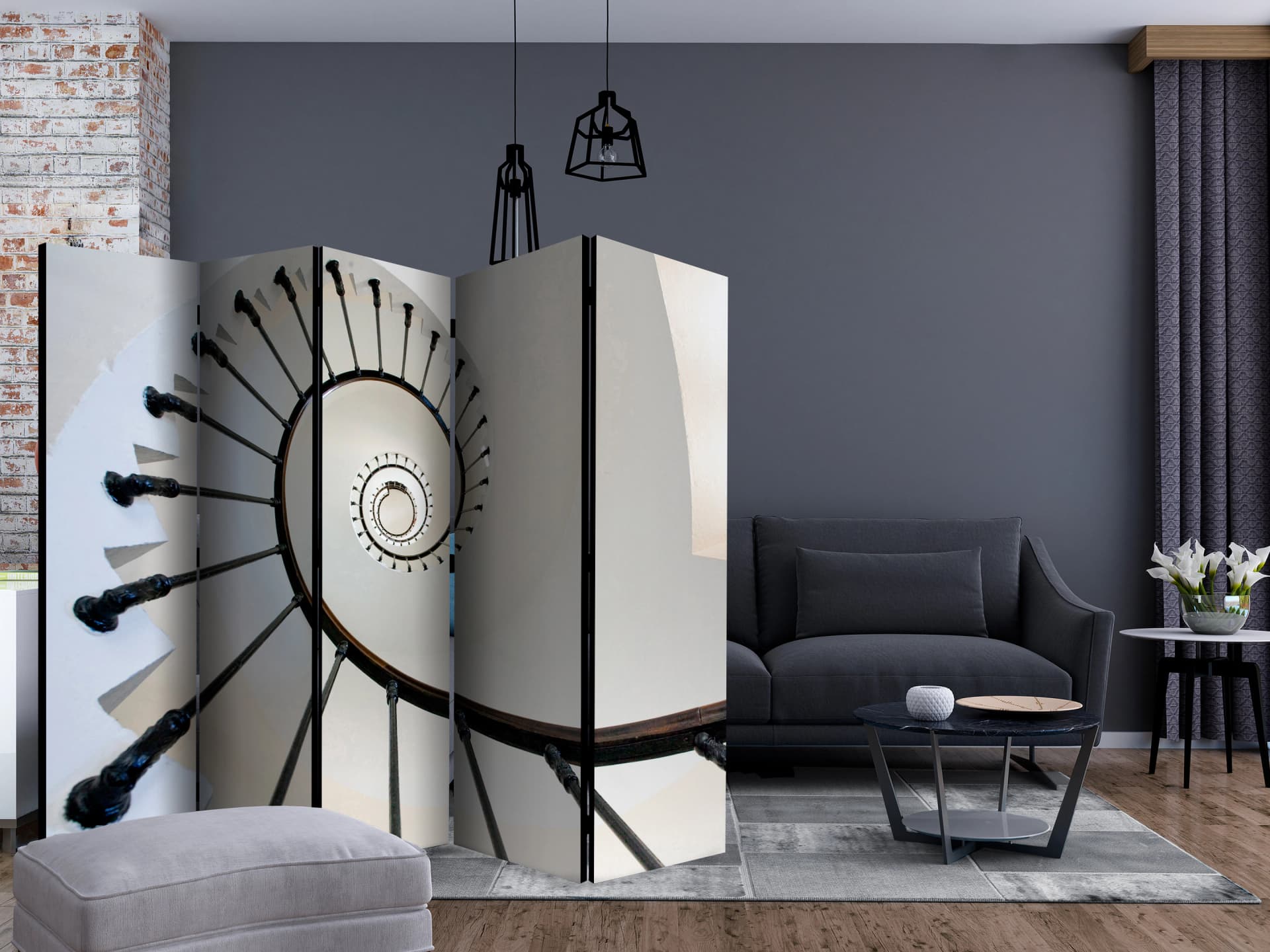 

Parawan 5-częściowy - schody (latarnia morska) II [Room Dividers] (rozmiar 225x172)