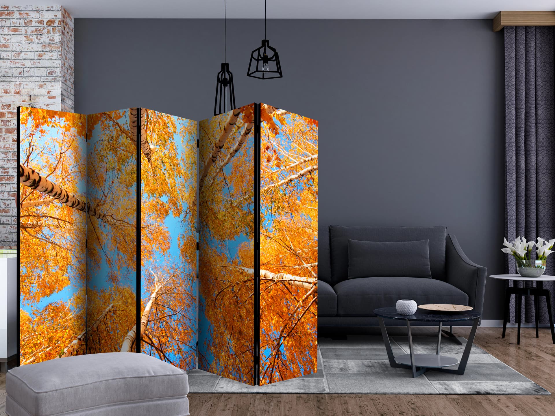 

Parawan 5-częściowy - Jesienne korony drzew II [Room Dividers] (rozmiar 225x172)