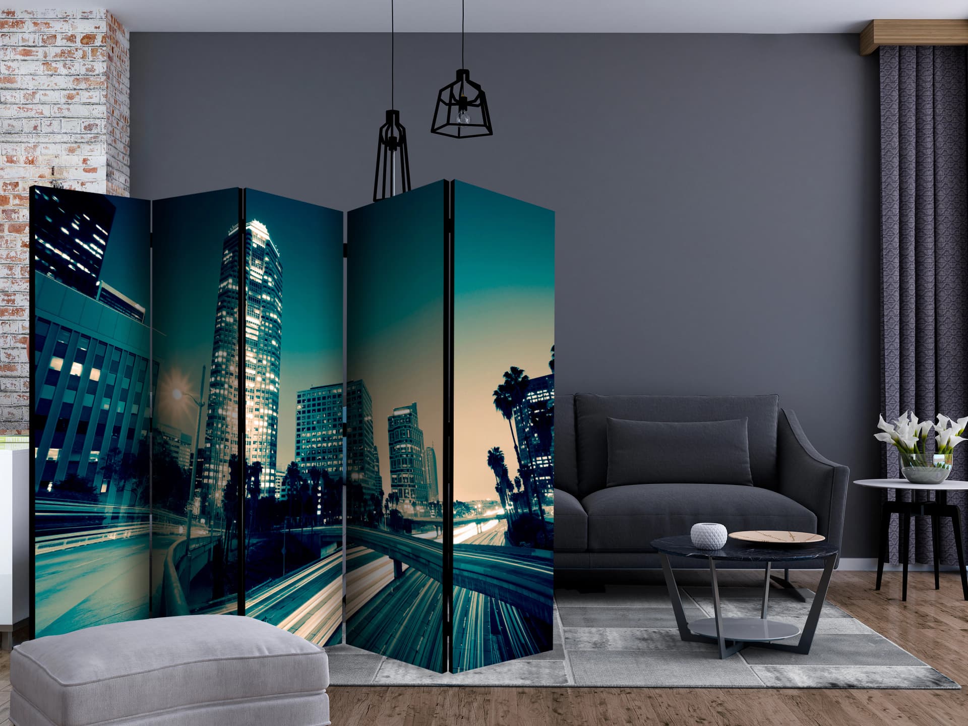 

Parawan 5-częściowy - Ulice Los Angeles II [Room Dividers] (rozmiar 225x172)