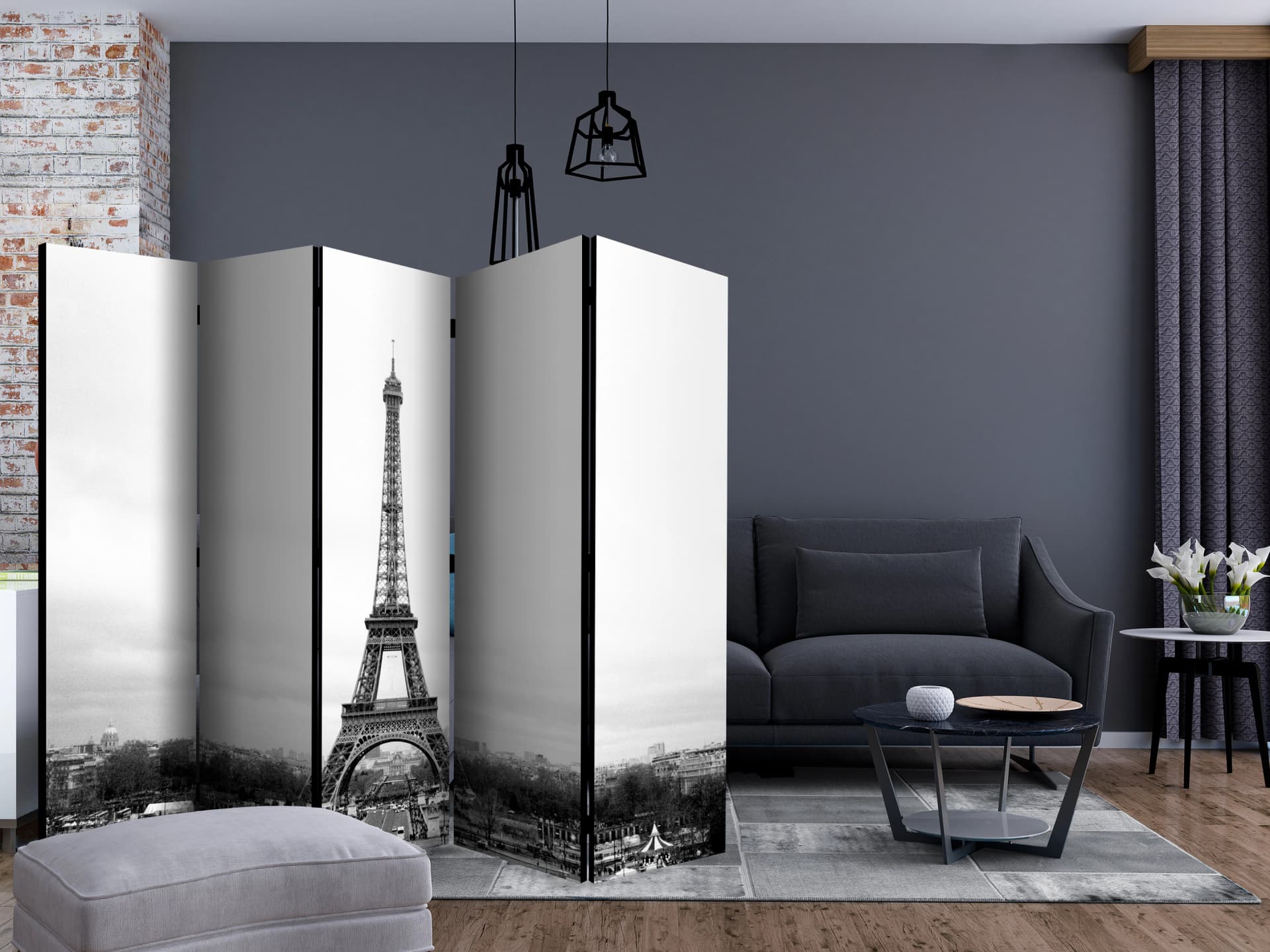 

Parawan 5-częściowy - Paryż: czarno-biała fotografia II [Room Dividers] (rozmiar 225x172)