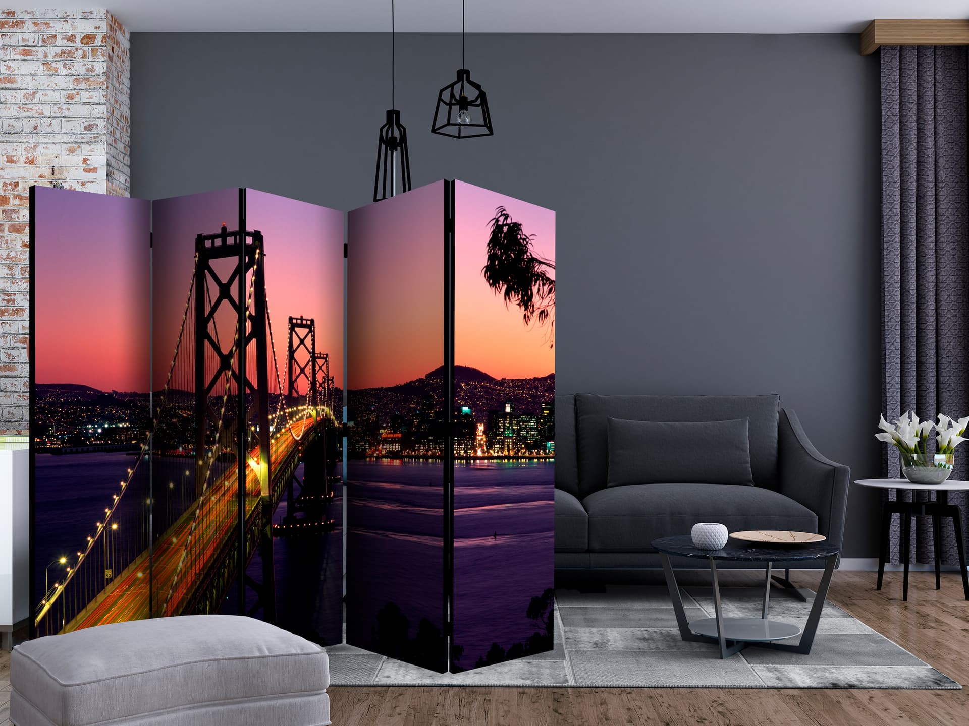 

Parawan 5-częściowy - Charming evening in San Francisco II [Room Dividers] (rozmiar 225x172)