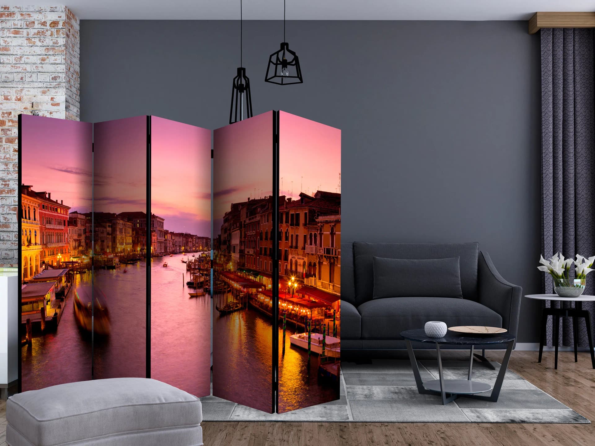 

Parawan 5-częściowy - Miasto zakochanych - Wenecja nocą II [Room Dividers] (rozmiar 225x172)