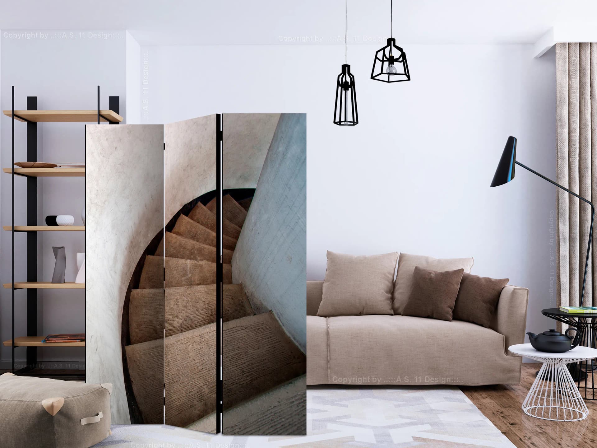 

Parawan 3-częściowy - Kręte schody [Room Dividers] (rozmiar 135x172)
