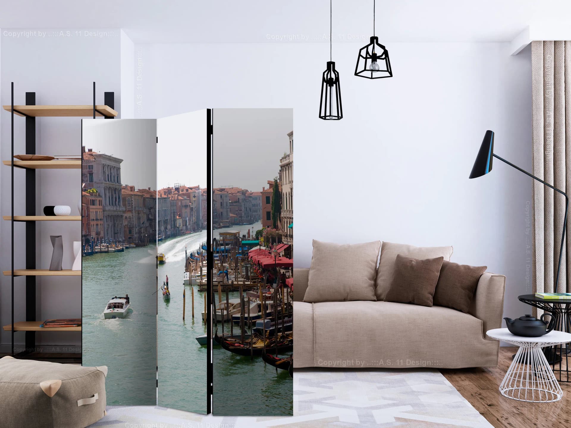 

Parawan 3-częściowy - Canal Grande w Wenecji, Włochy [Room Dividers] (rozmiar 135x172)