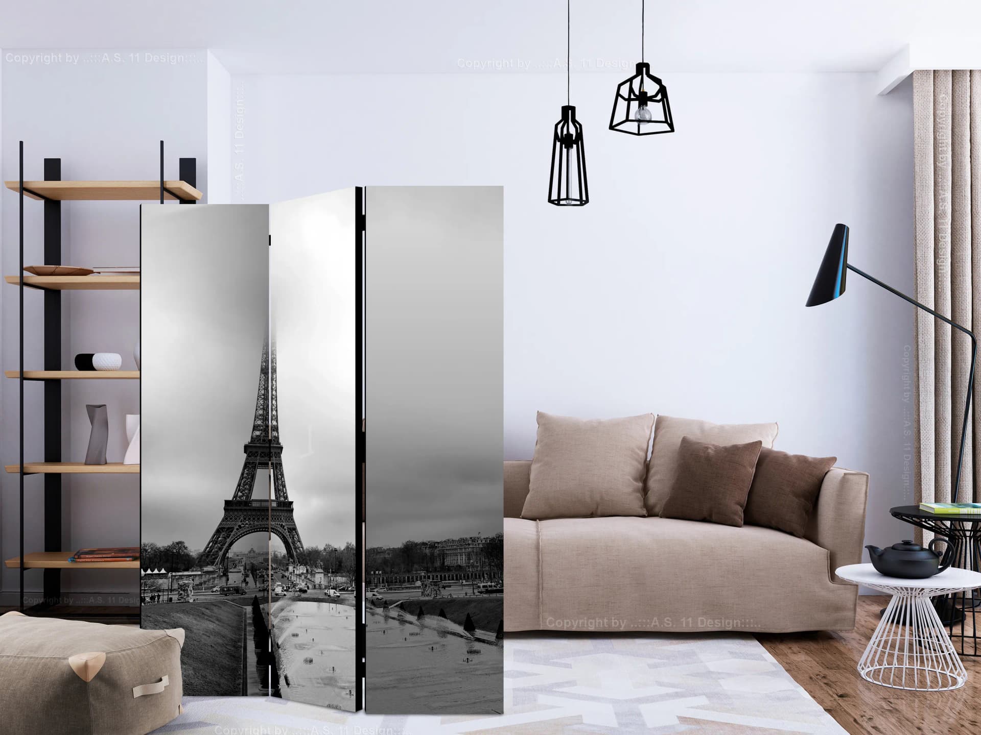 

Parawan 3-częściowy - Paryż: Wieża Eiffla [Room Dividers] (rozmiar 135x172)