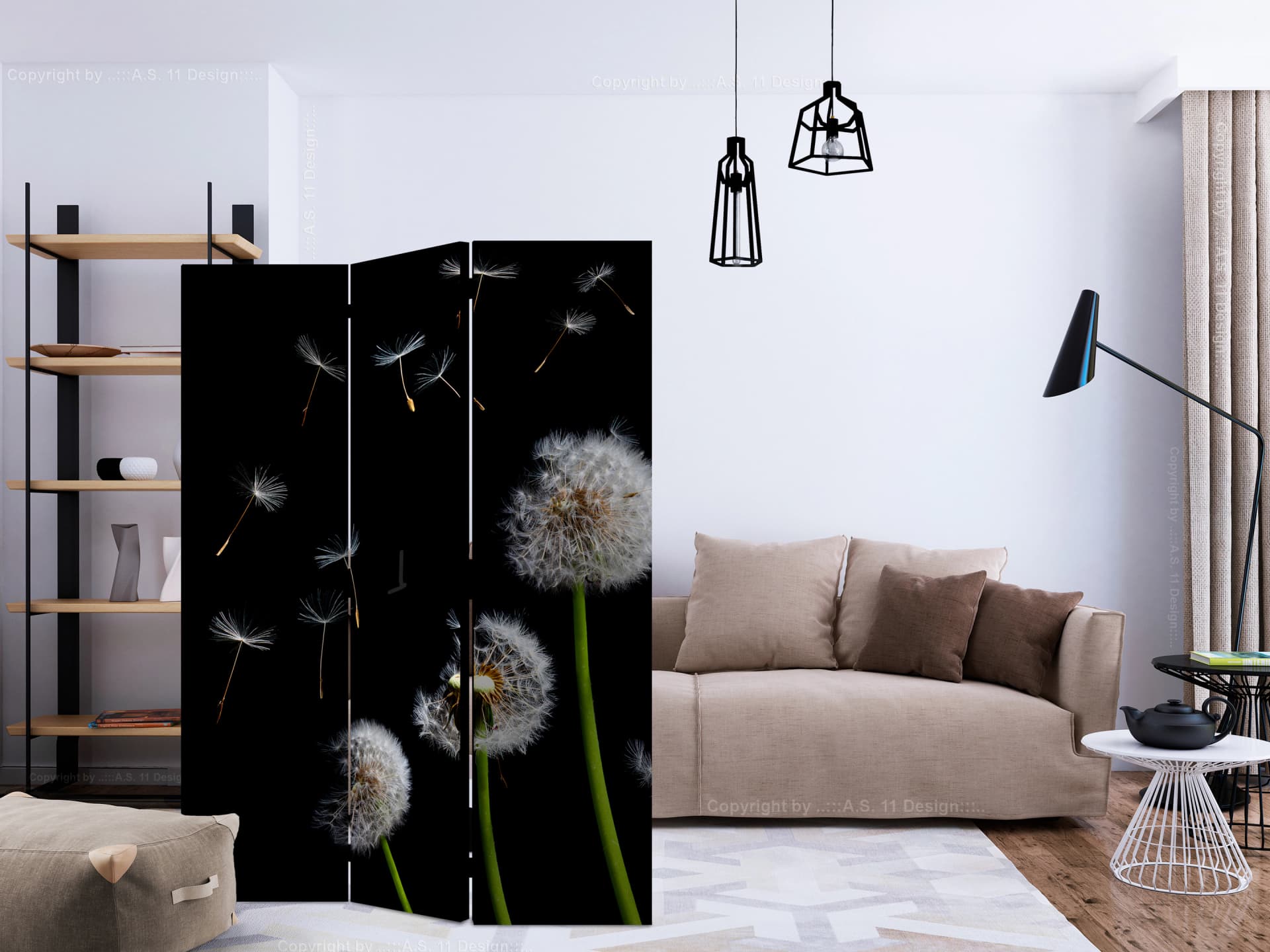 

Parawan 3-częściowy - Dmuchawce, latawce, wiatr... [Room Dividers] (rozmiar 135x172)