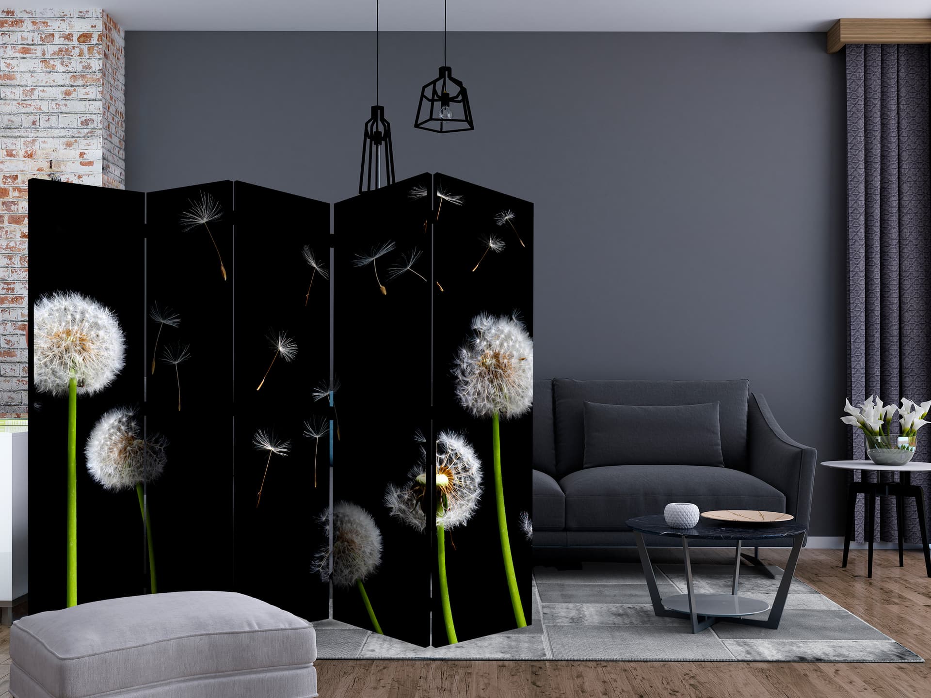 

Parawan 5-częściowy - Dmuchawce, latawce, wiatr... II [Room Dividers] (rozmiar 225x172)