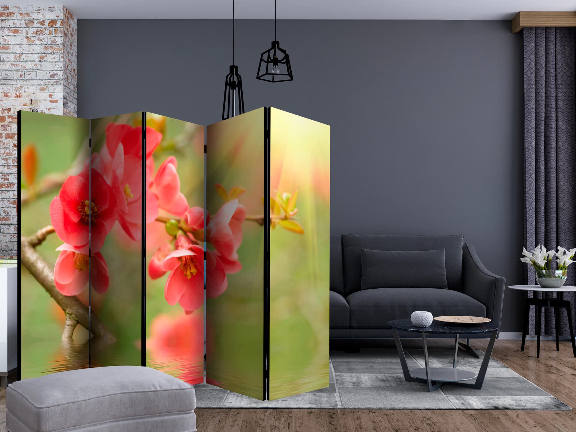 

Parawan 5-częściowy - Azalea reflected in the water II [Room Dividers] (rozmiar 225x172)