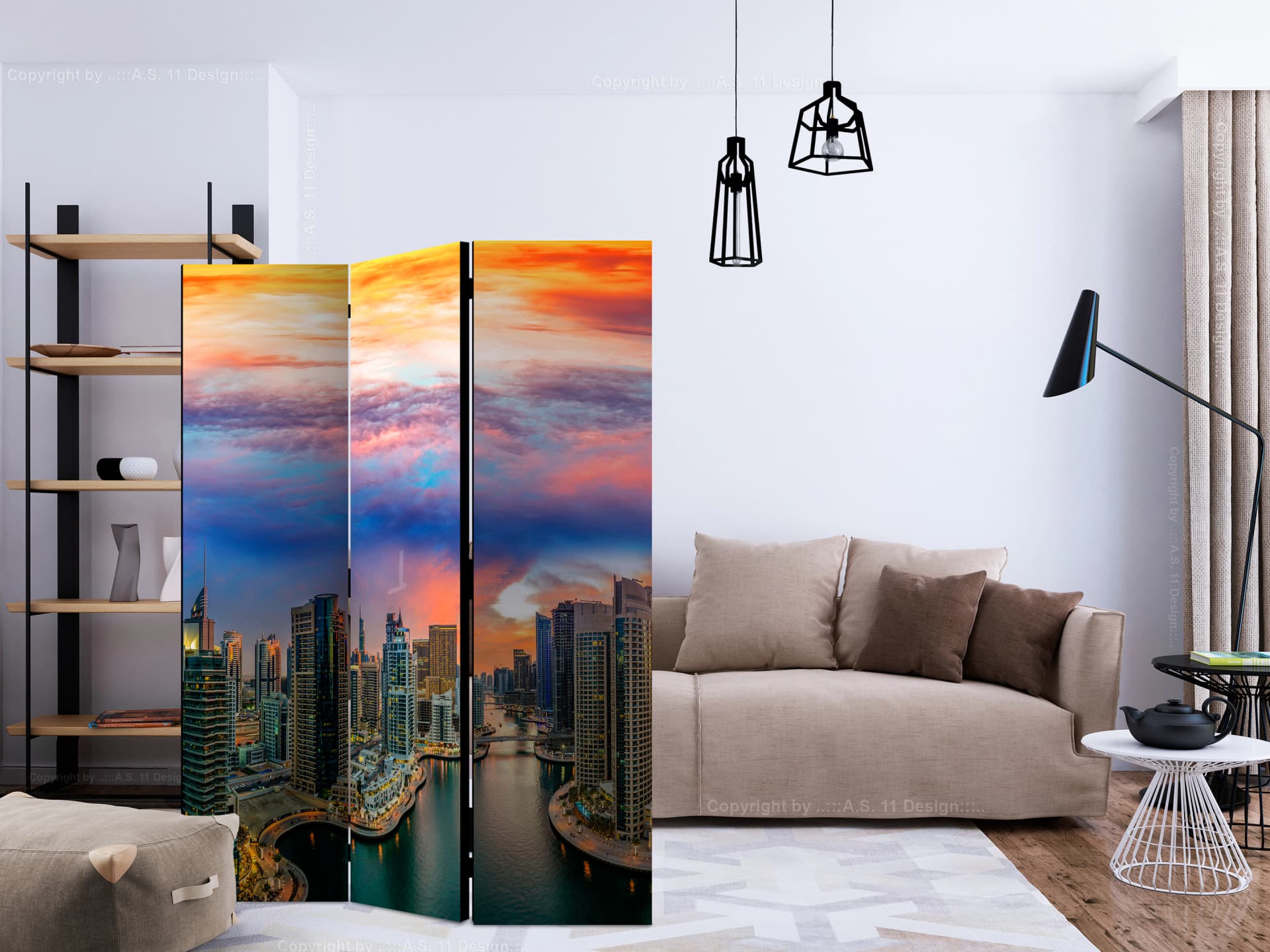 

Parawan 3-częściowy - Popołudnie w Dubaju [Room Dividers] (rozmiar 135x172)