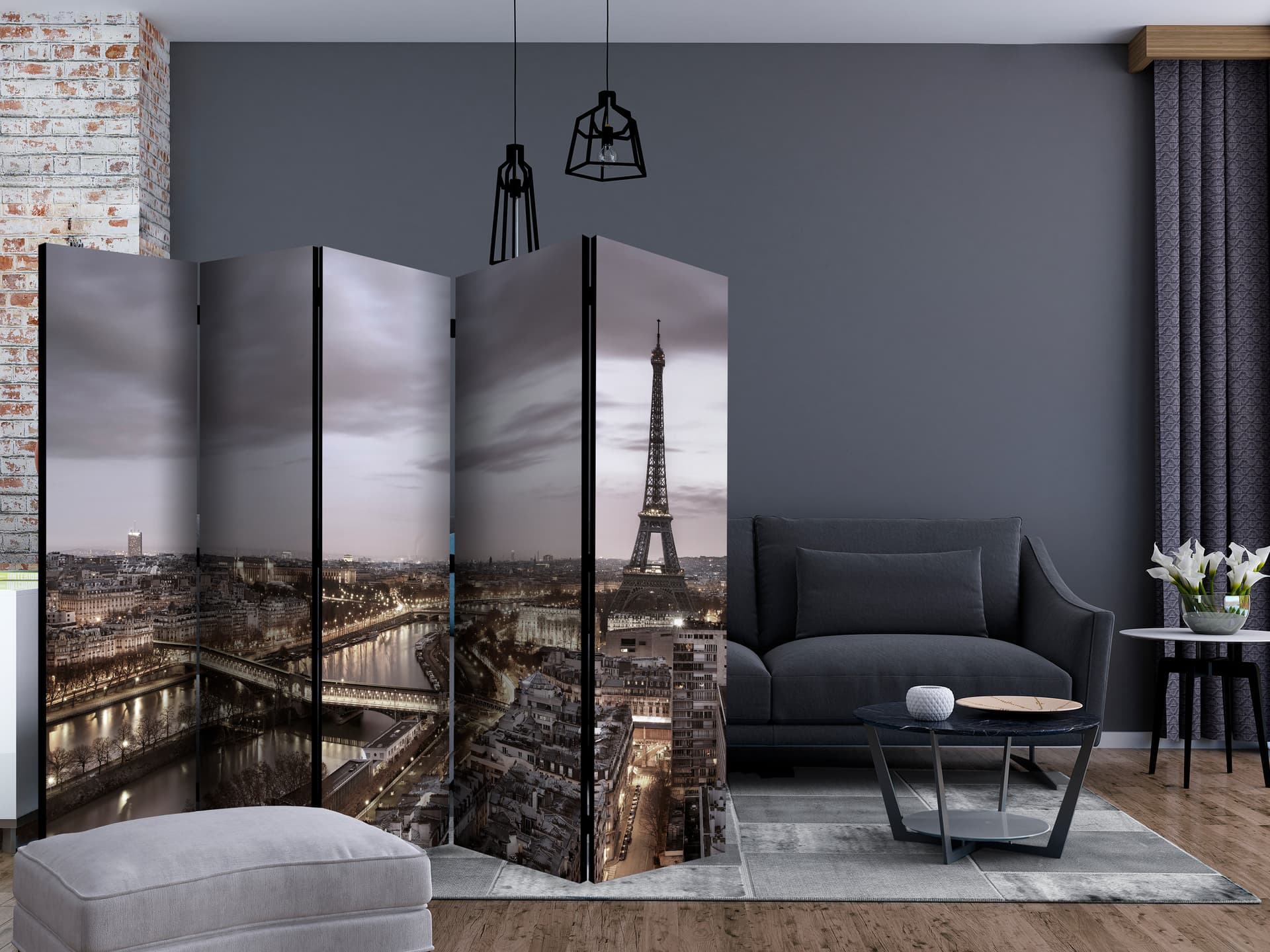 

Parawan 5-częściowy - Noc w Paryżu II [Room Dividers] (rozmiar 225x172)