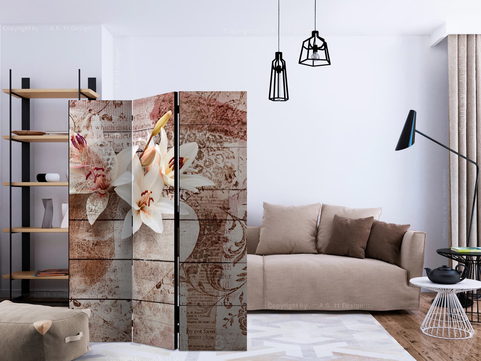 

Parawan 3-częściowy - Romantyczne wspomnienia [Room Dividers] (rozmiar 135x172)