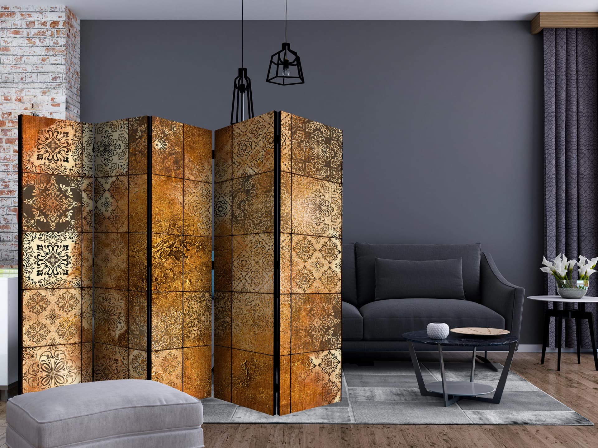 

Parawan 5-częściowy - Stare kafelki II [Room Dividers] (rozmiar 225x172)