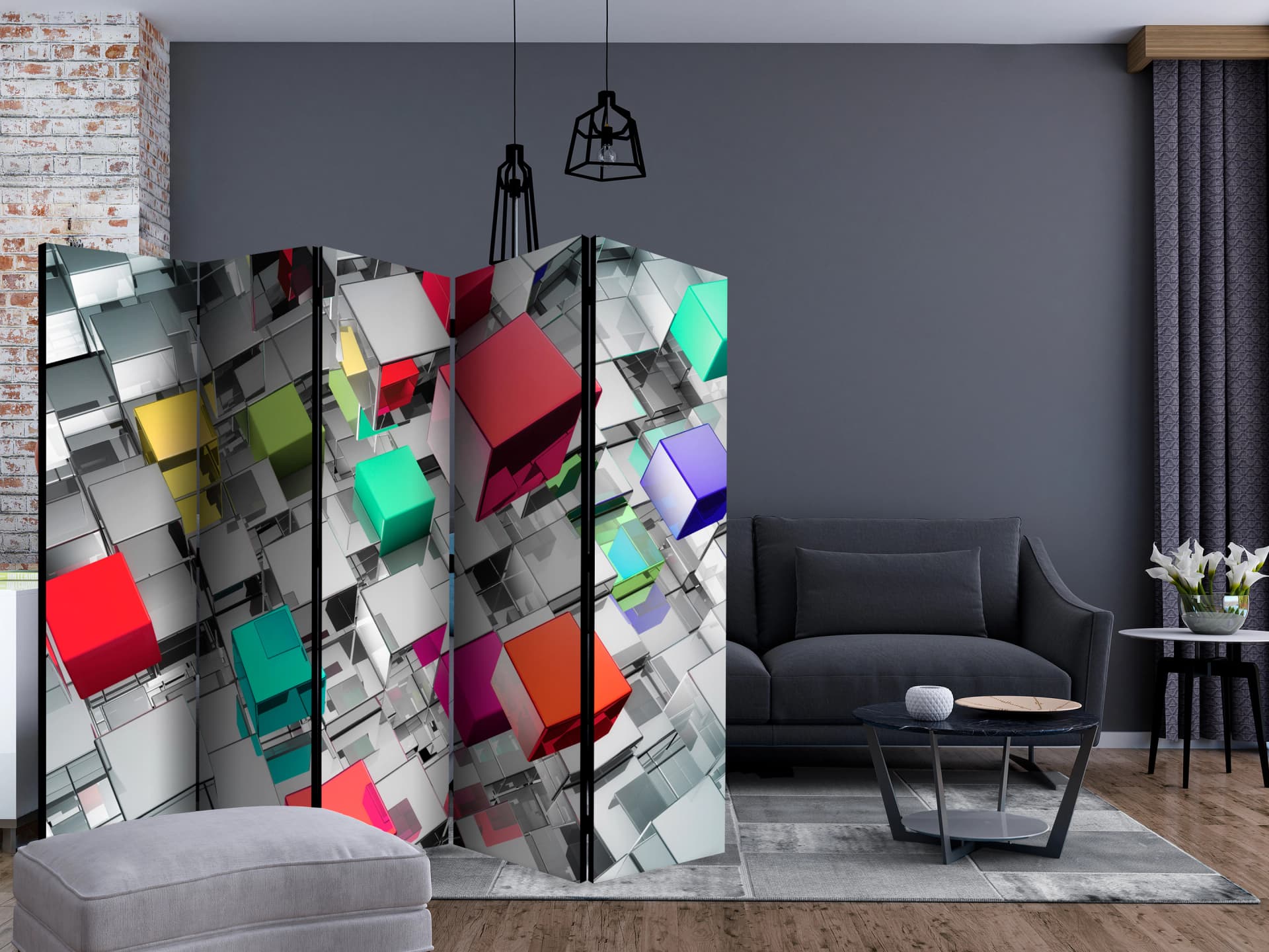 

Parawan 5-częściowy - Kolory metalu II [Room Dividers] (rozmiar 225x172)