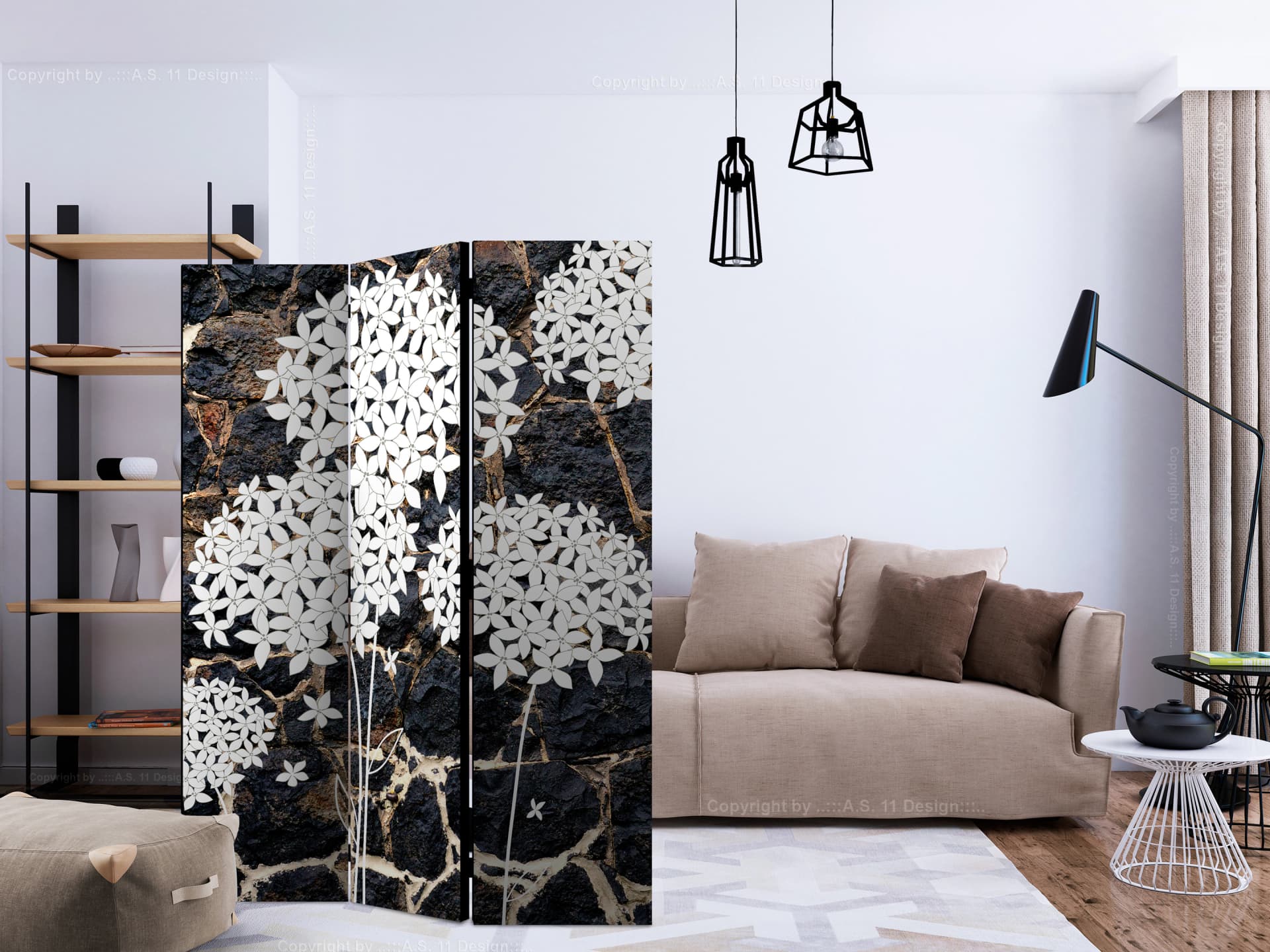 

Parawan 3-częściowy - Mroczny ogród [Room Dividers] (rozmiar 135x172)
