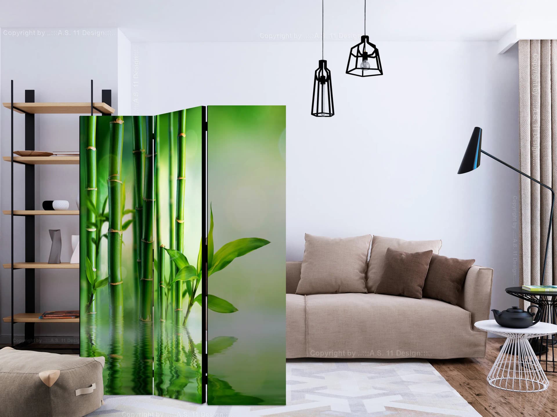 

Parawan 3-częściowy - Bambusowy gaj [Room Dividers] (rozmiar 135x172)