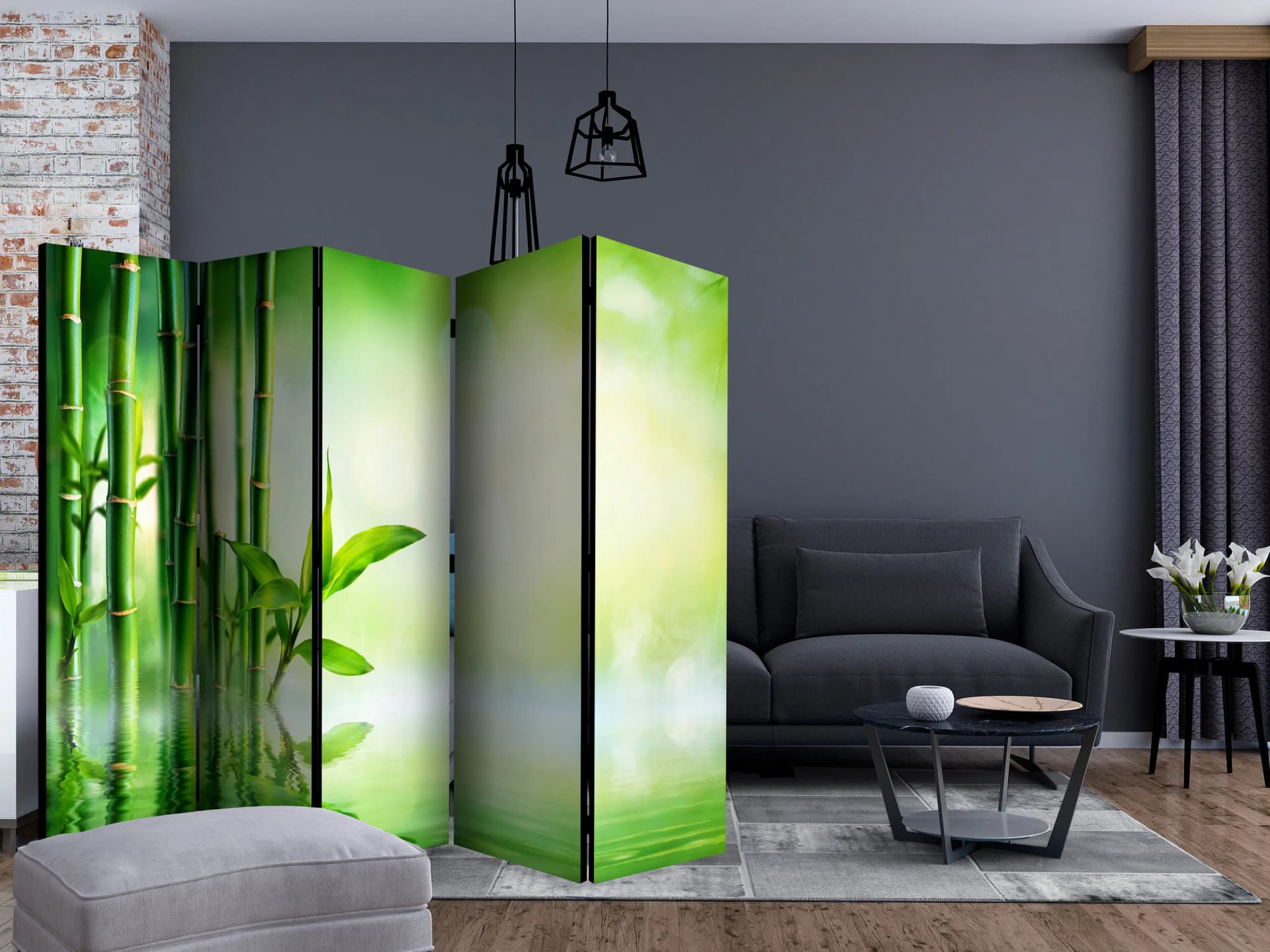 

Parawan 5-częściowy - Bambusowy gaj II [Room Dividers] (rozmiar 225x172)