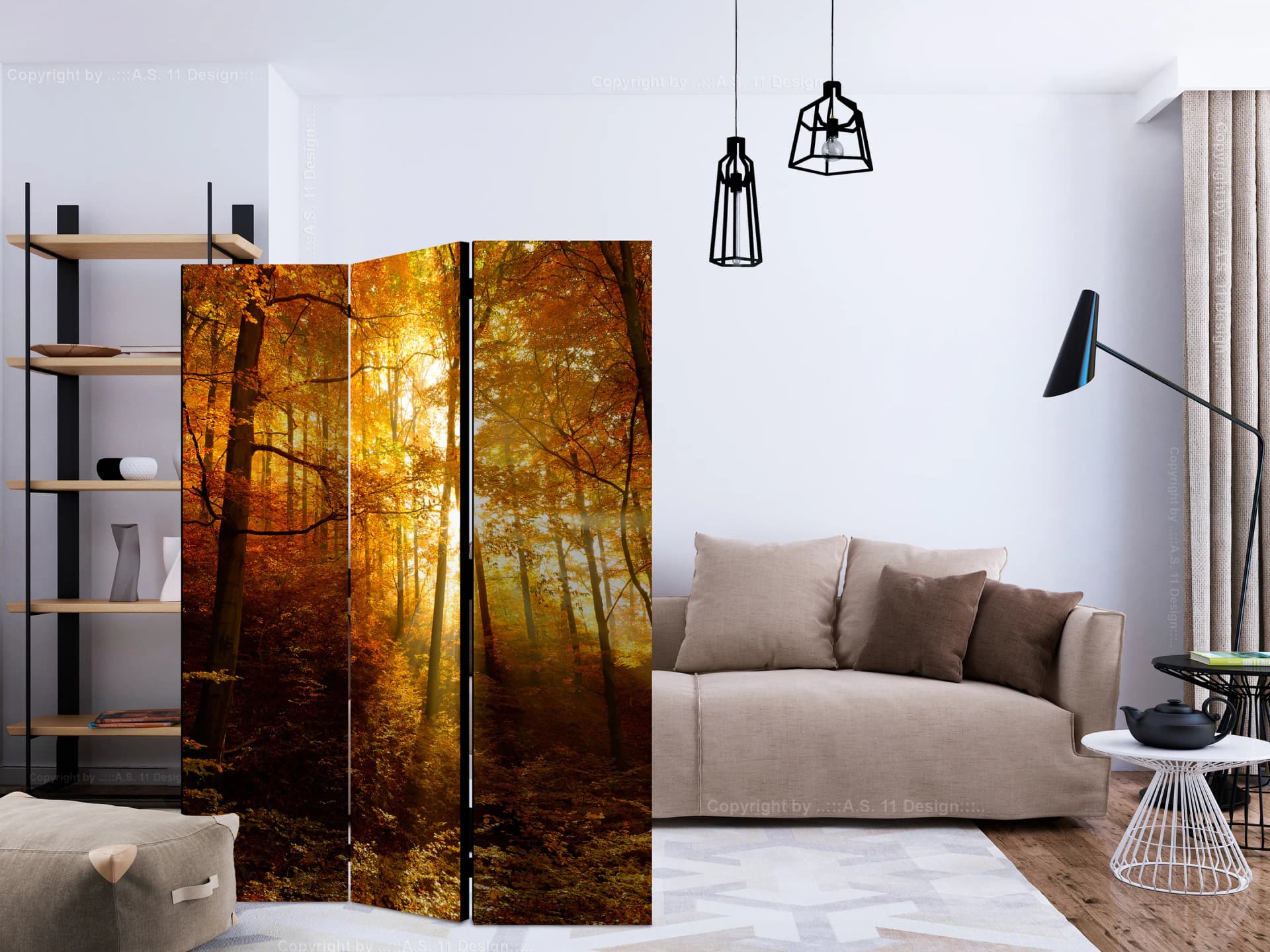 

Parawan 3-częściowy - Jesienna iluminacja [Room Dividers] (rozmiar 135x172)