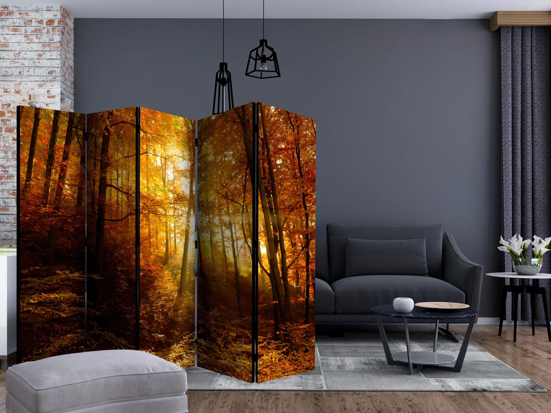 

Parawan 5-częściowy - Jesienna iluminacja II [Room Dividers] (rozmiar 225x172)