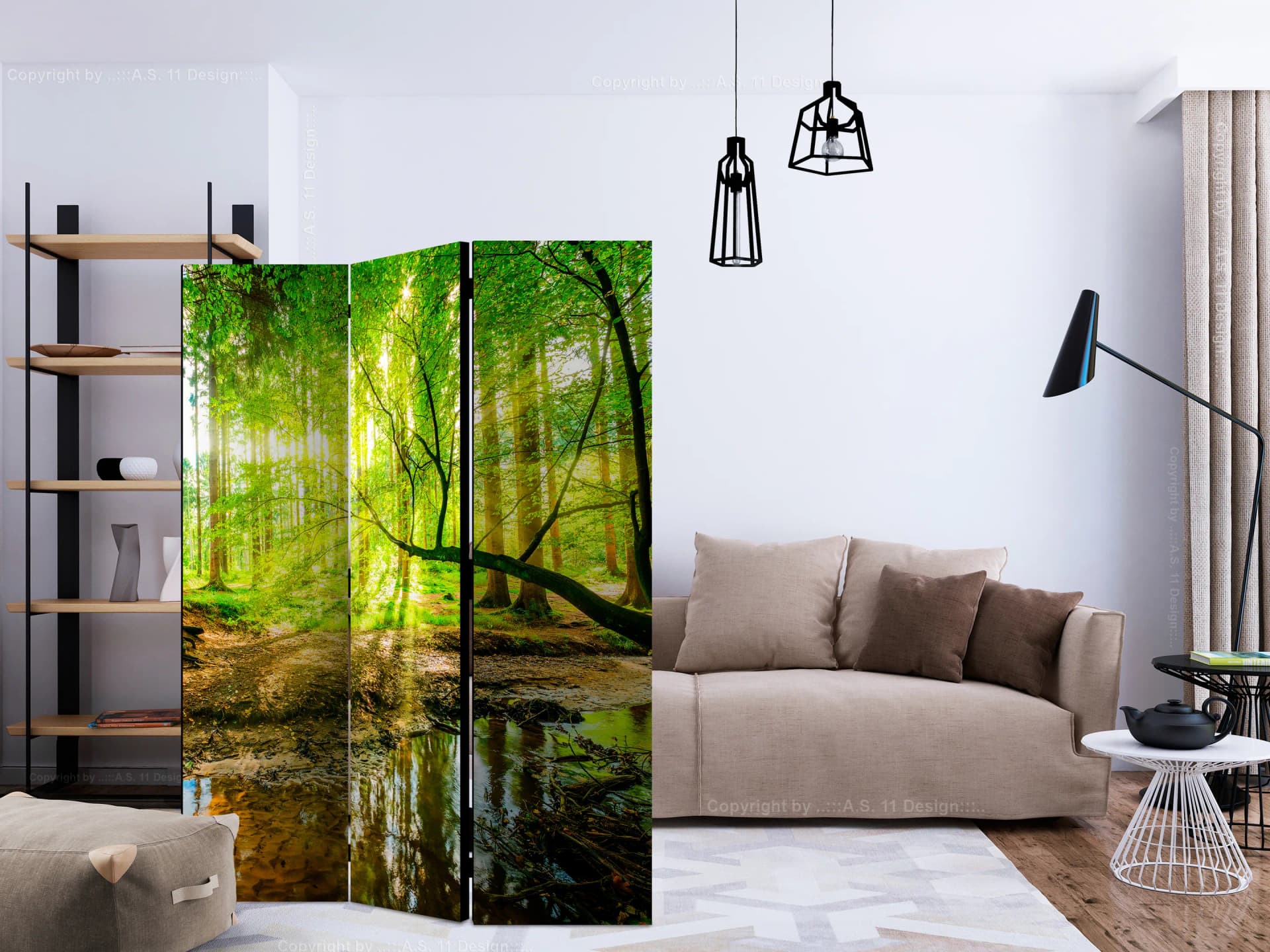 

Parawan 3-częściowy - Leśny potok [Room Dividers] (rozmiar 135x172)