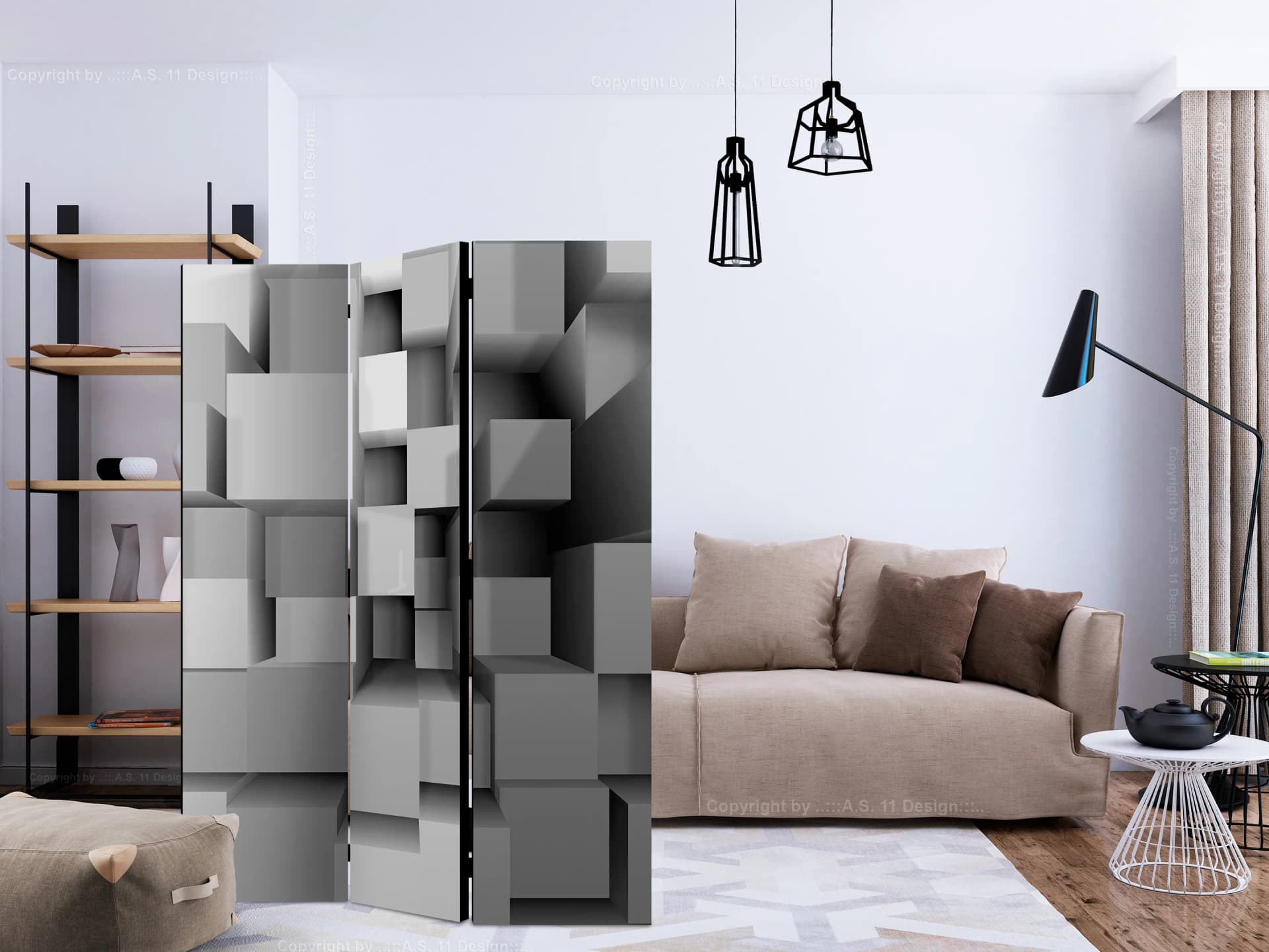 

Parawan 3-częściowy - Mechaniczna symetria [Room Dividers] (rozmiar 135x172)