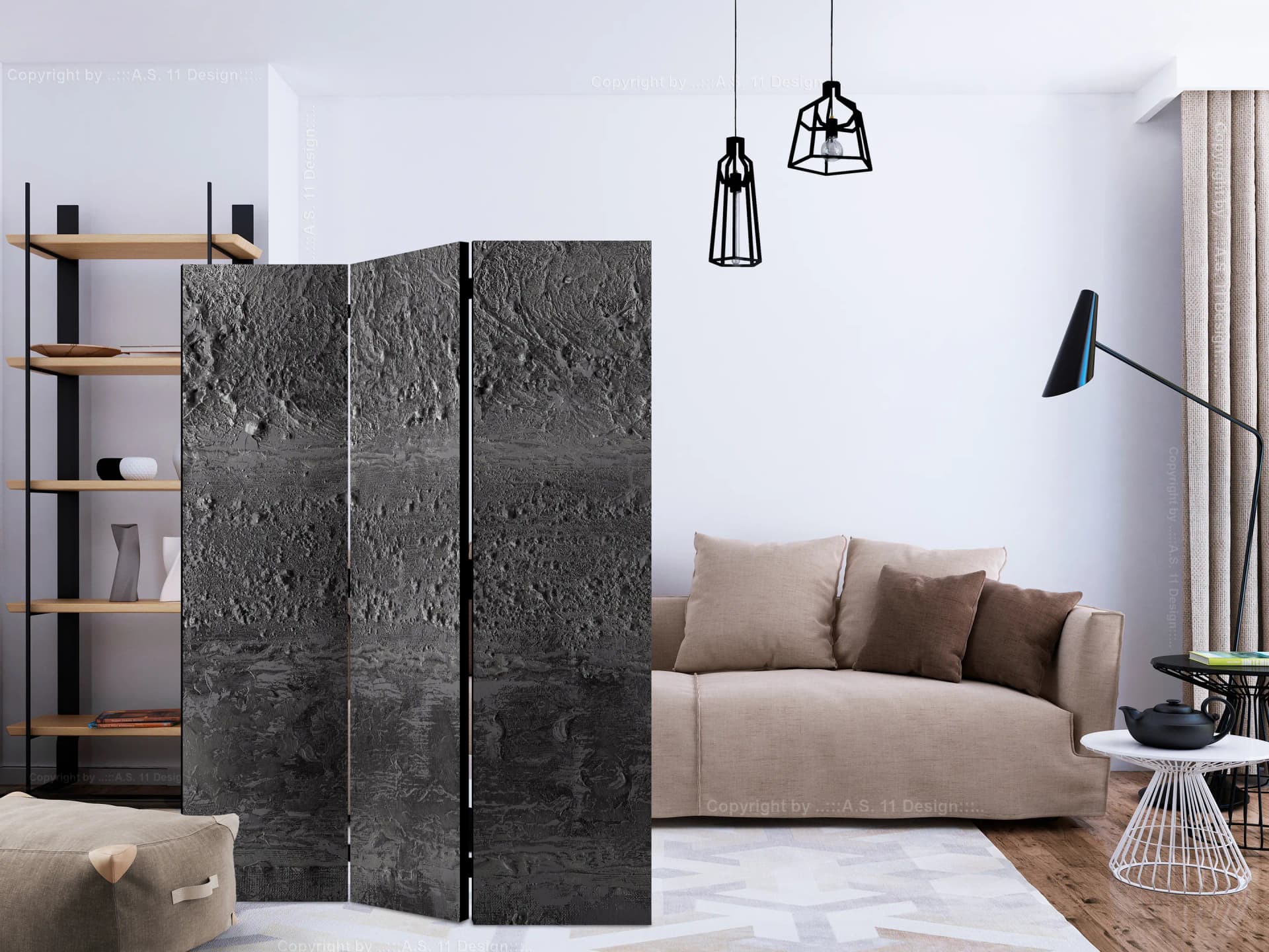 

Parawan 3-częściowy - Szara burza [Room Dividers] (rozmiar 135x172)