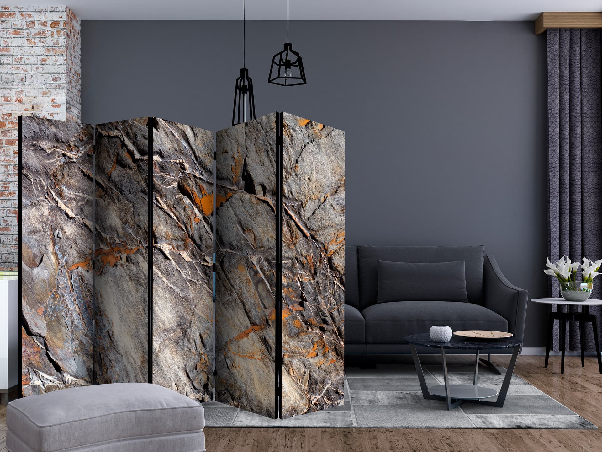 

Parawan 5-częściowy - Górski bastion II [Room Dividers] (rozmiar 225x172)
