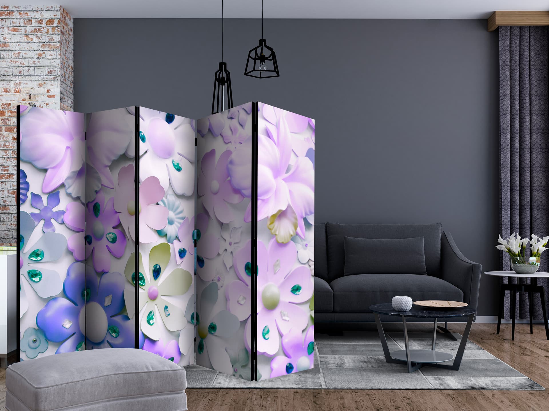 

Parawan 5-częściowy - Fioletowa słodycz II [Room Dividers] (rozmiar 225x172)