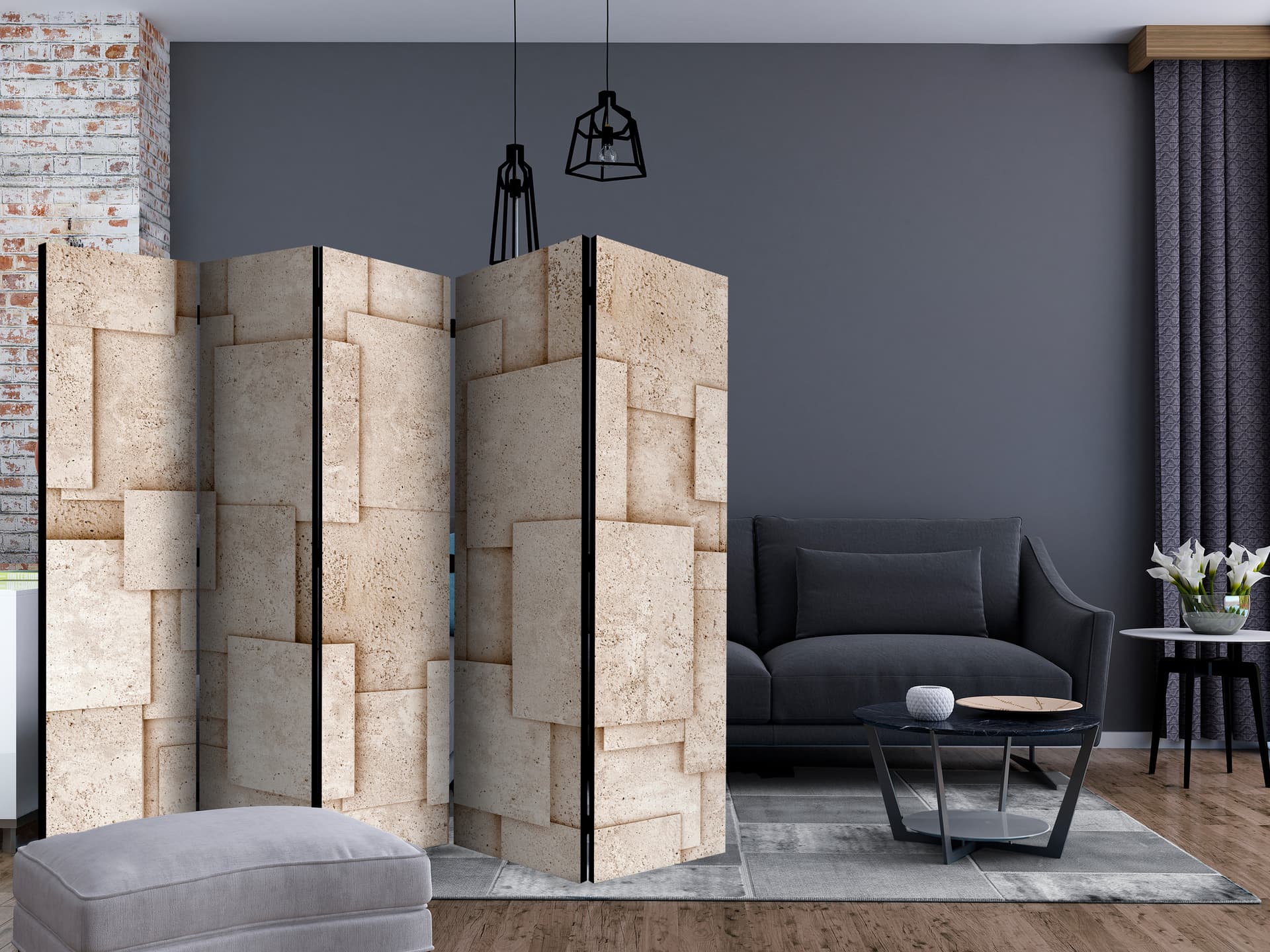 

Parawan 5-częściowy - Industrialne marzenie II [Room Dividers] (rozmiar 225x172)