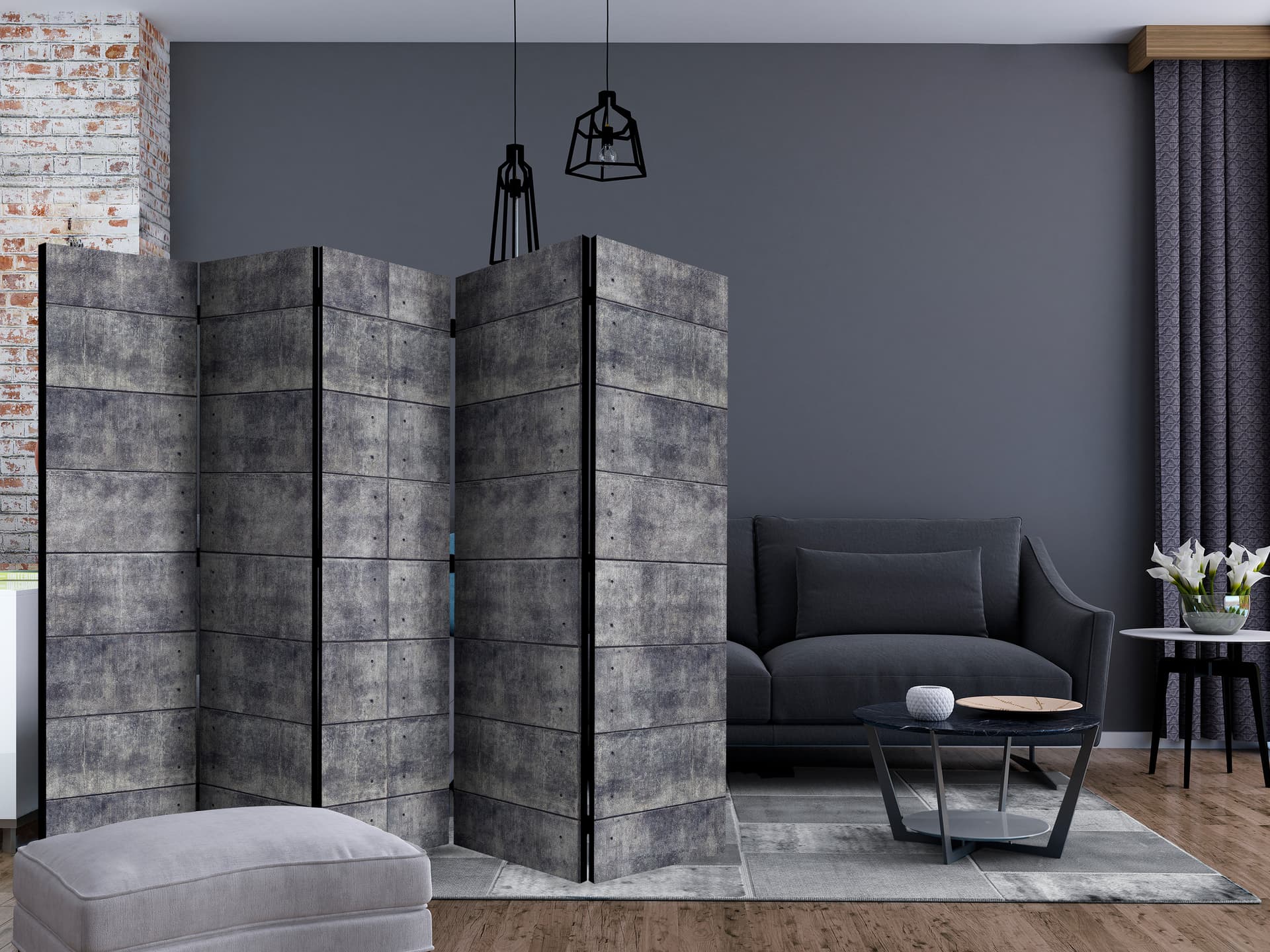 

Parawan 5-częściowy - Betonowa twierdza II [Room Dividers] (rozmiar 225x172)