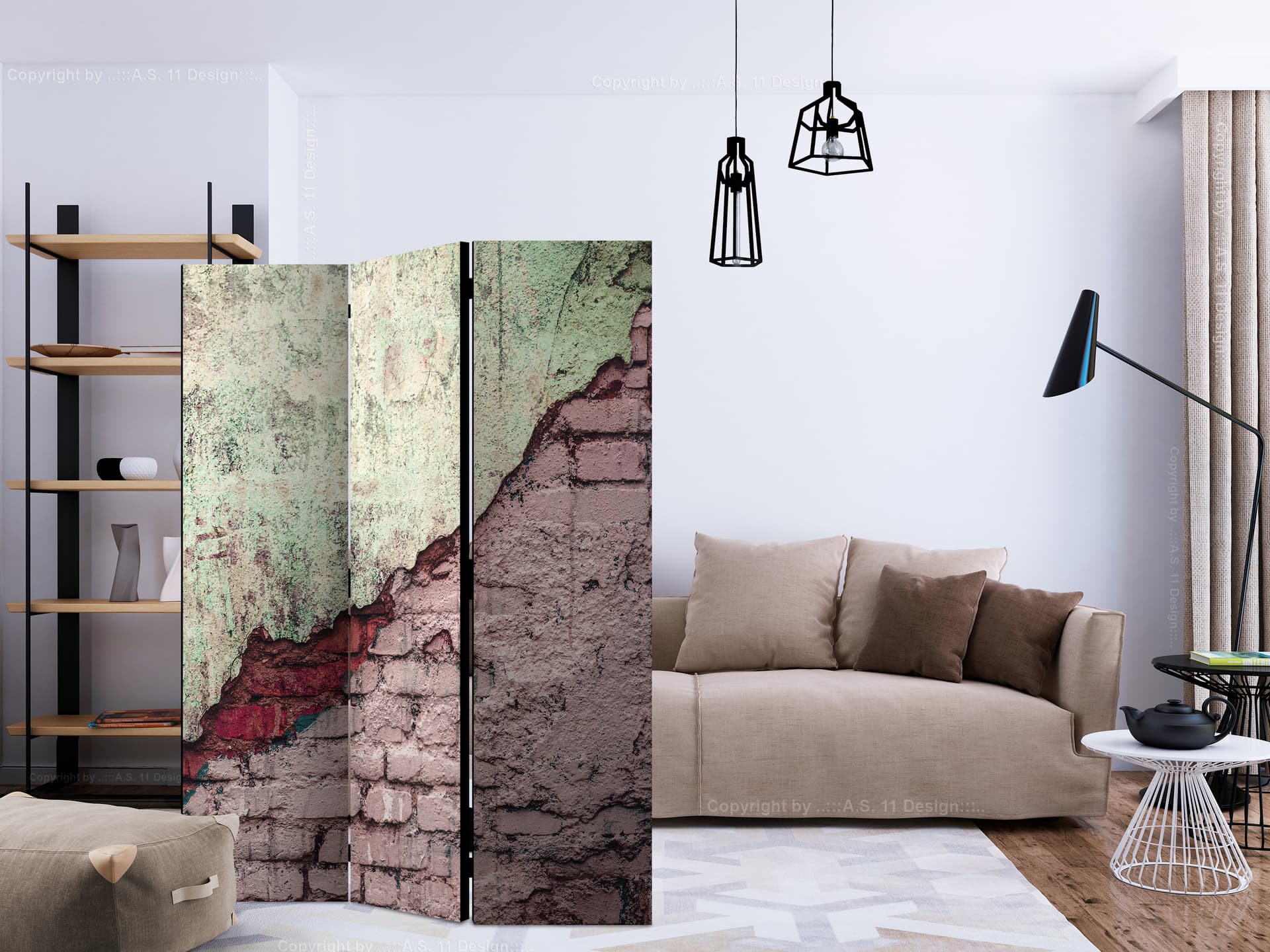 

Parawan 3-częściowy - Kamienny tandem [Room Dividers] (rozmiar 135x172)
