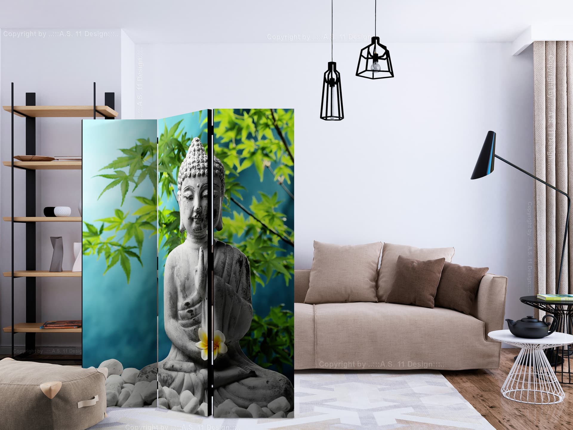 

Parawan 3-częściowy - Budda: Piękno medytacji [Room Dividers] (rozmiar 135x172)