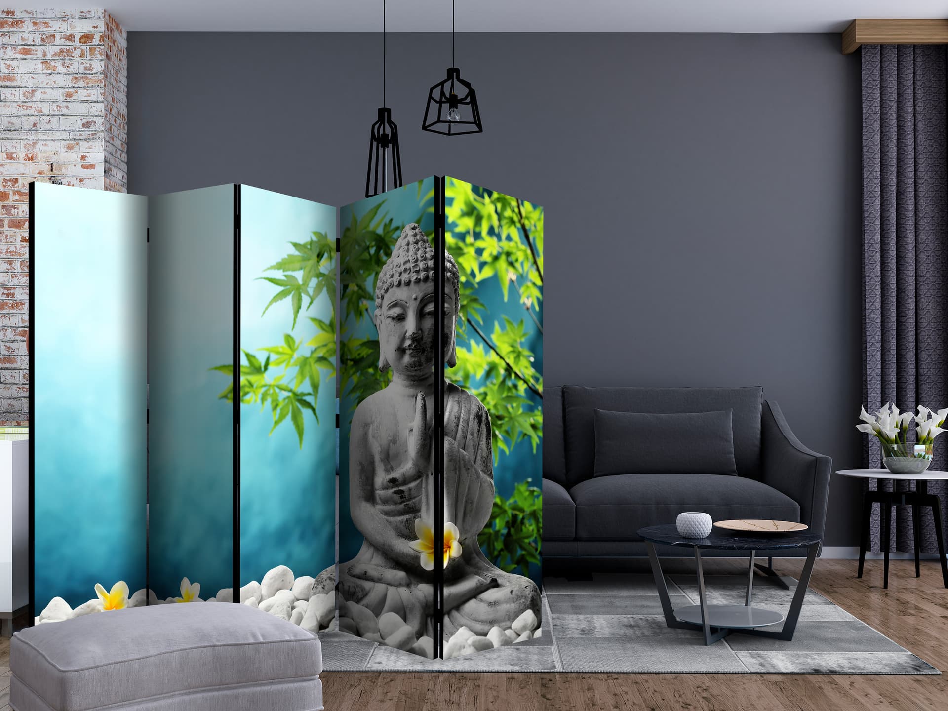 

Parawan 5-częściowy - Budda: Piękno medytacji II [Room Dividers] (rozmiar 225x172)