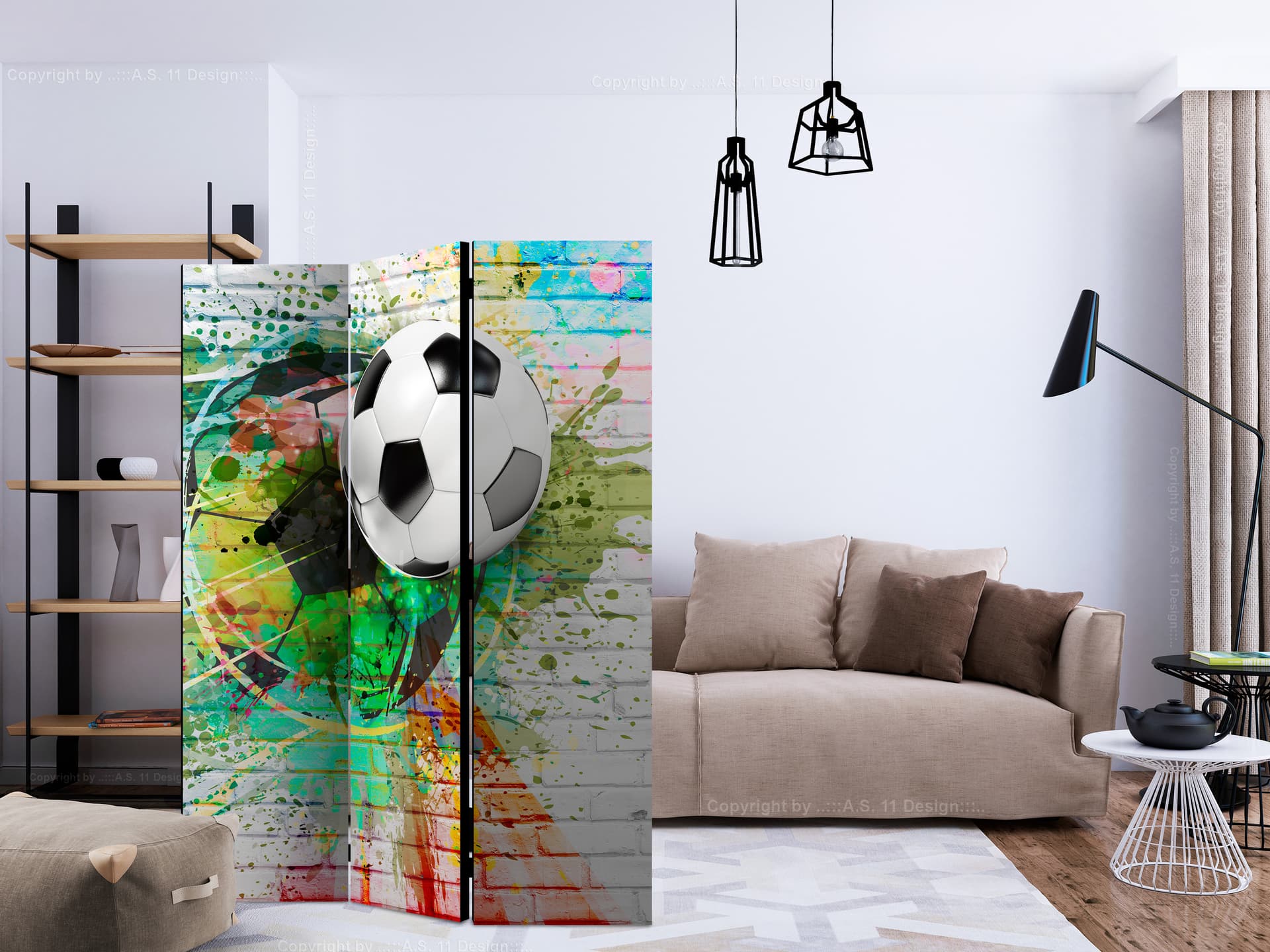 

Parawan 3-częściowy - Kolorowy sport [Room Dividers] (rozmiar 135x172)