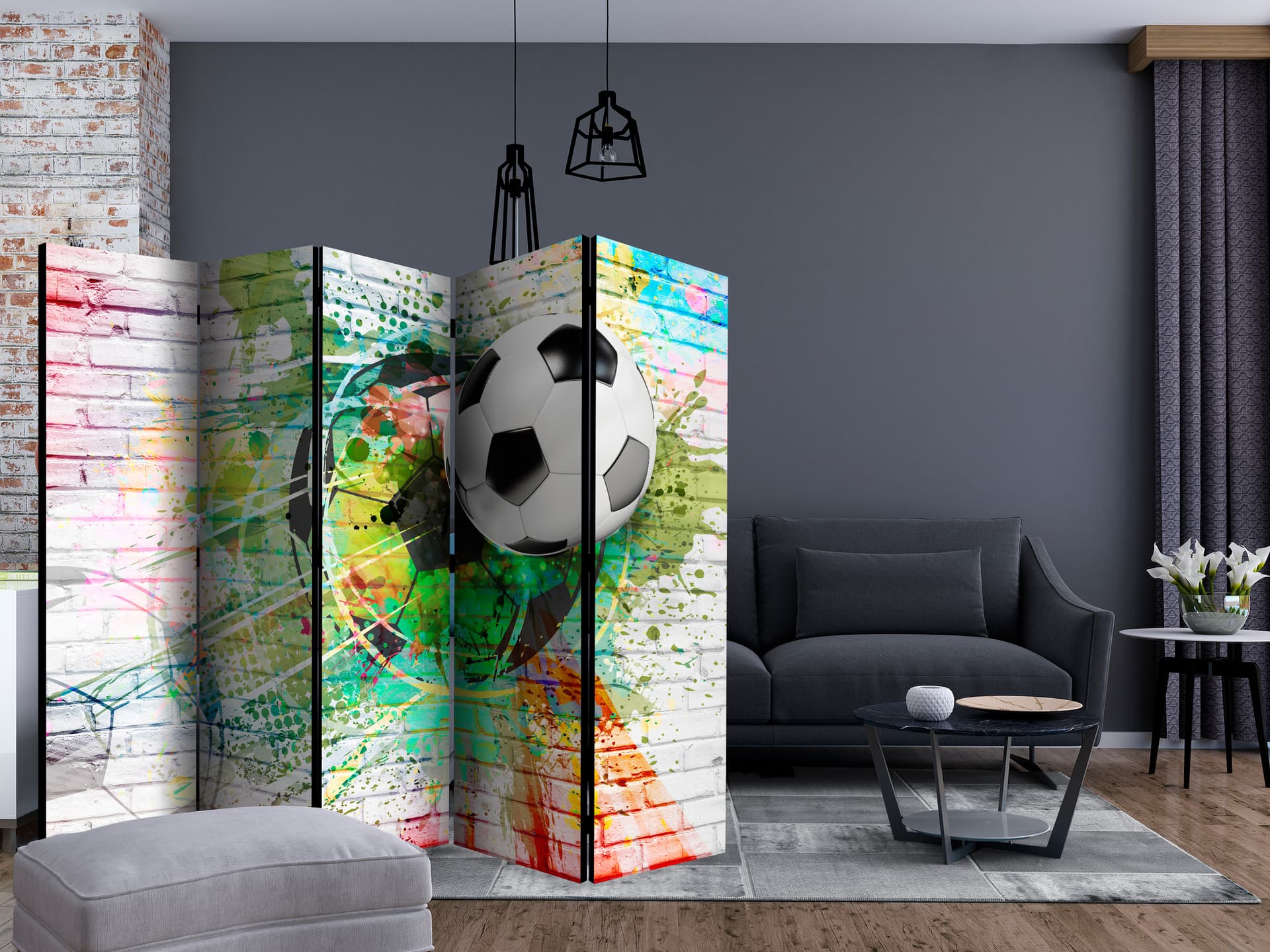 

Parawan 5-częściowy - Kolorowy sport II [Room Dividers] (rozmiar 225x172)