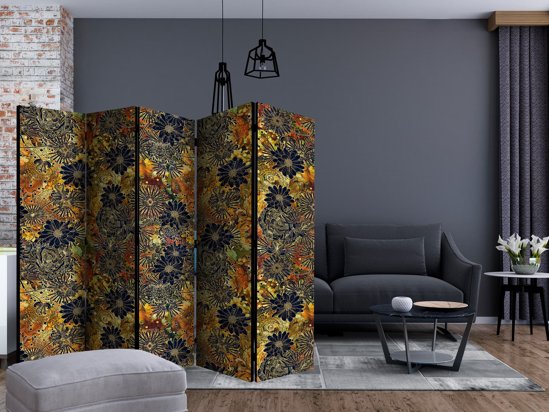 

Parawan 5-częściowy - Kwieciste szaleństwo II [Room Dividers] (rozmiar 225x172)