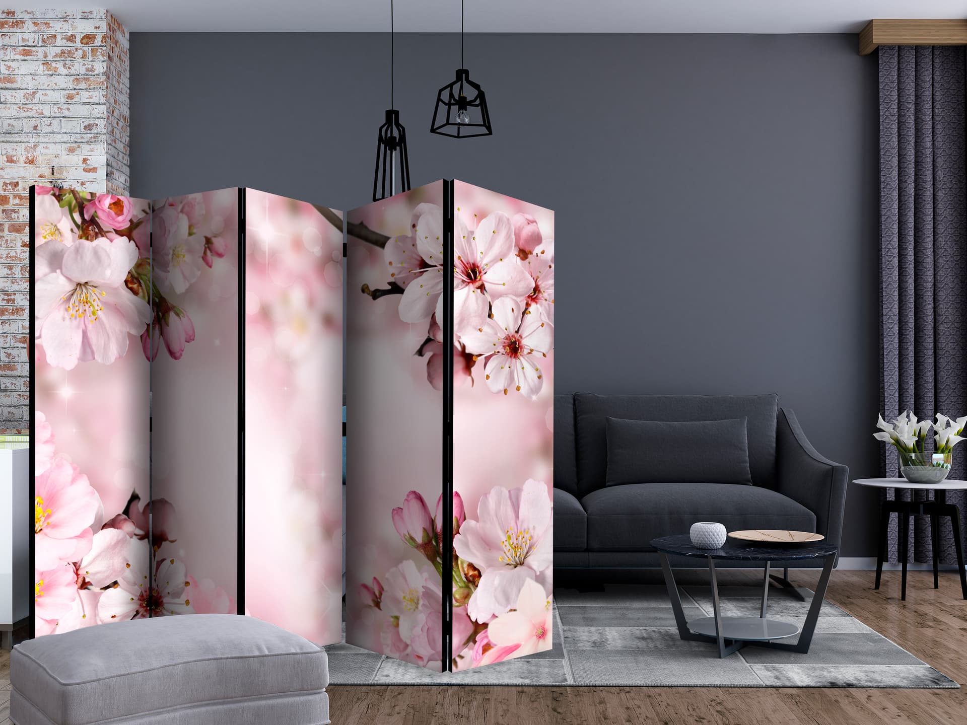 

Parawan 5-częściowy - Wiosenny kwiat wiśni II [Room Dividers] (rozmiar 225x172)