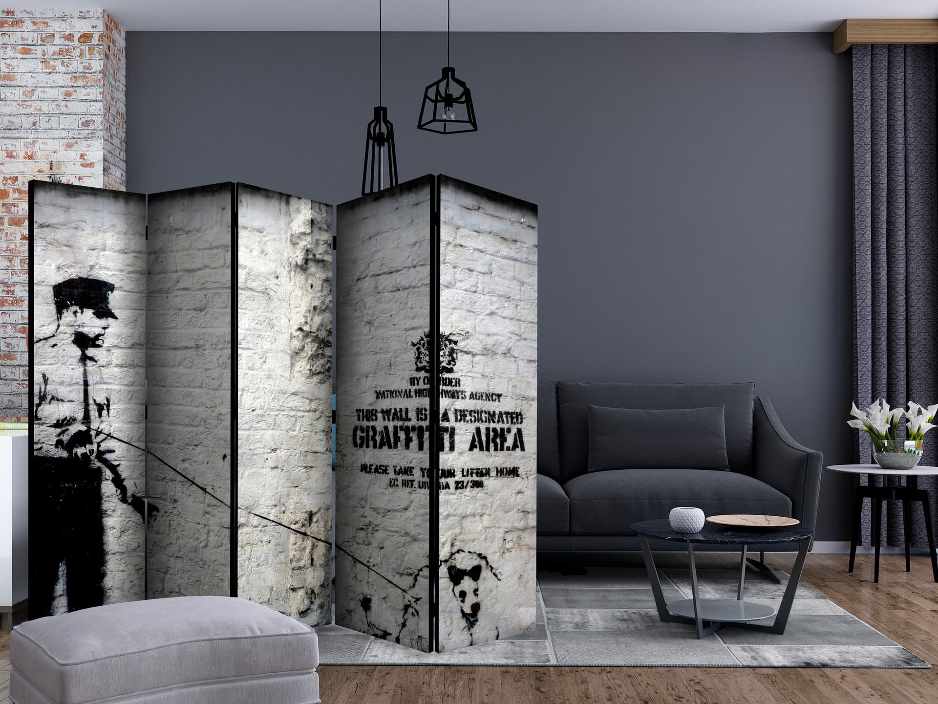 

Parawan 5-częściowy - Banksy - Graffiti Area II [Room Dividers] (rozmiar 225x172)