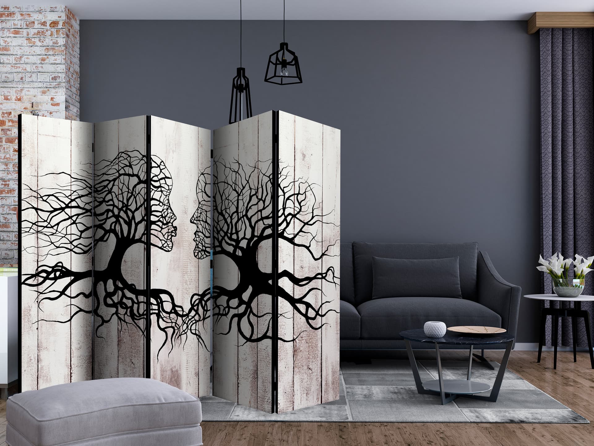 

Parawan 5-częściowy - Pocałunek drzew II [Room Dividers] (rozmiar 225x172)