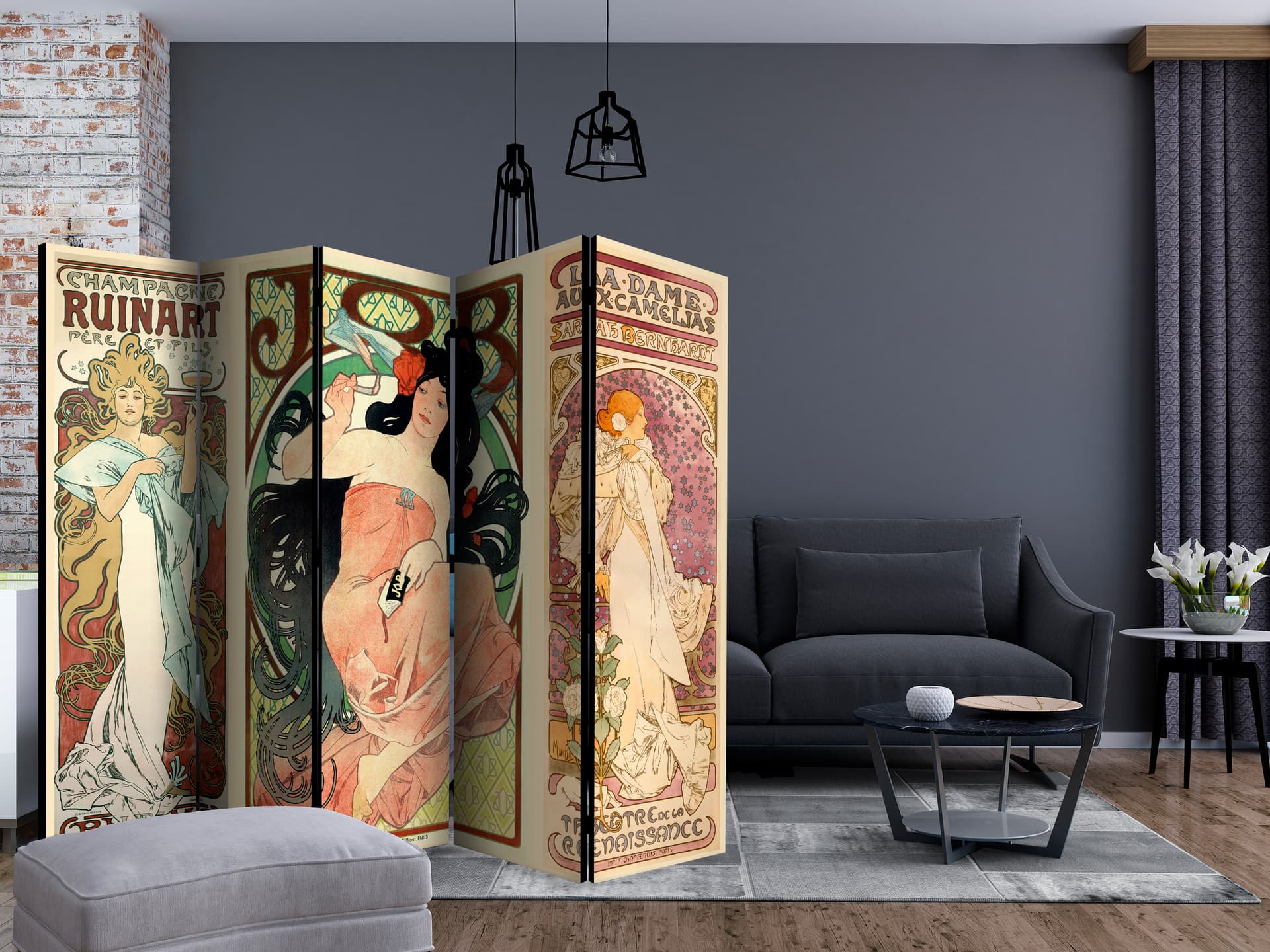 

Parawan 5-częściowy - Alphonse Mucha. Kobiety II [Room Dividers] (rozmiar 225x172)