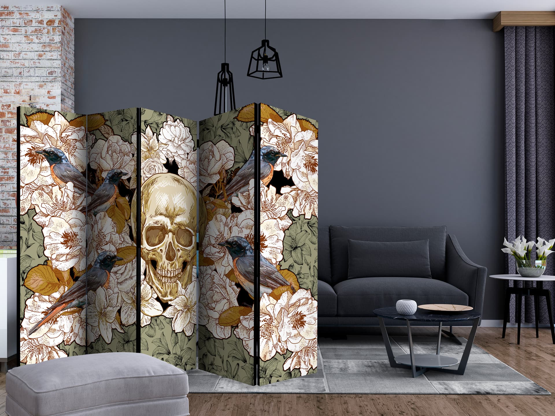 

Parawan 5-częściowy - Pośród kwiatów II [Room Dividers] (rozmiar 225x172)