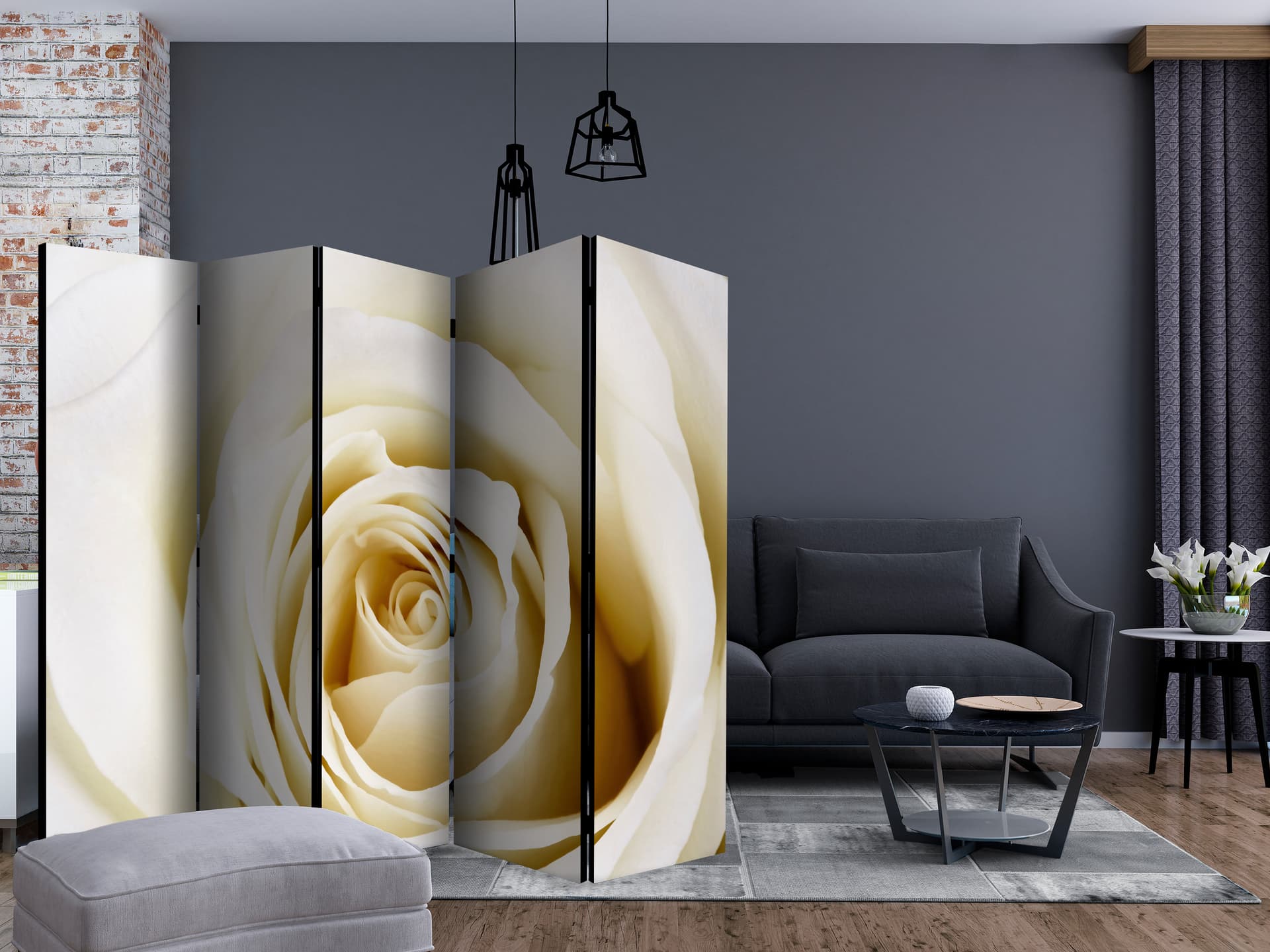 

Parawan 5-częściowy - Perłowy labirynt II [Room Dividers] (rozmiar 225x172)